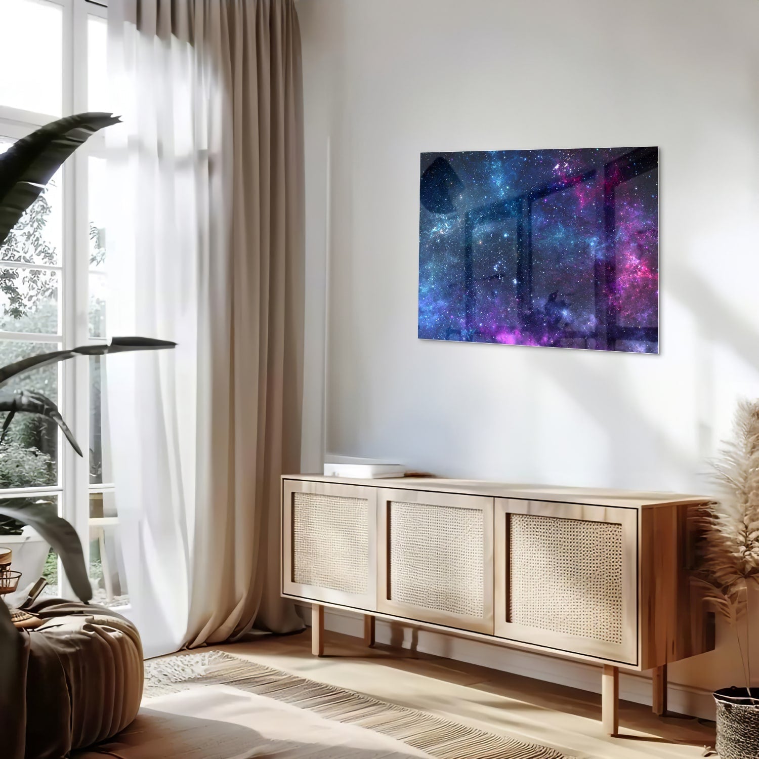 Magisches Glasbild mit dem Universum