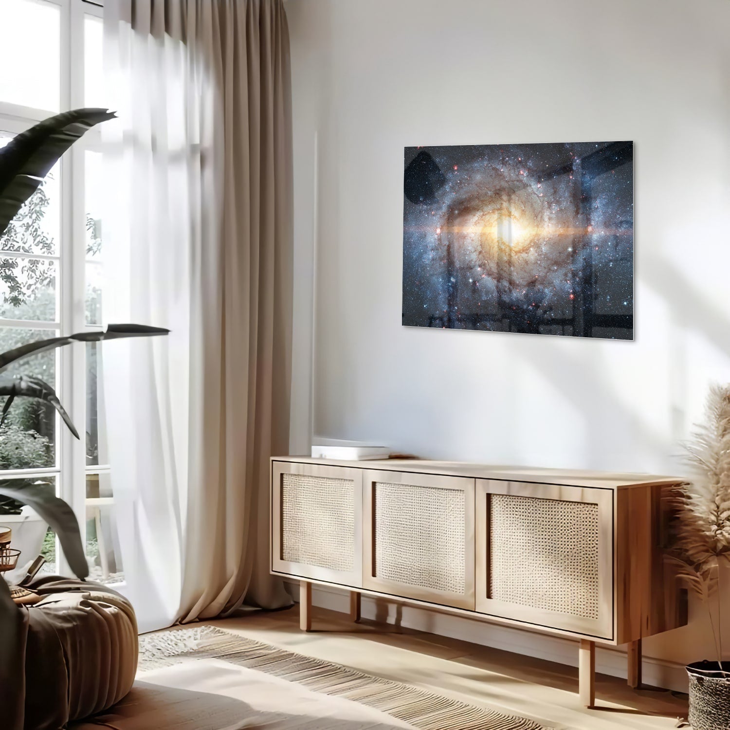 Glasbild mit einer zauberhaften Galaxie