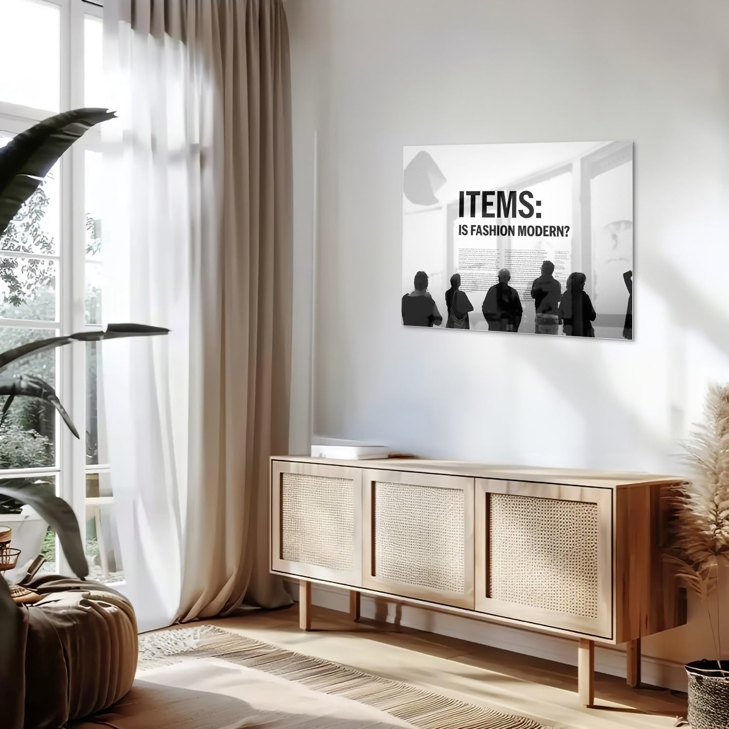 Modernes Glasbild 'Is Fashion Modern?'