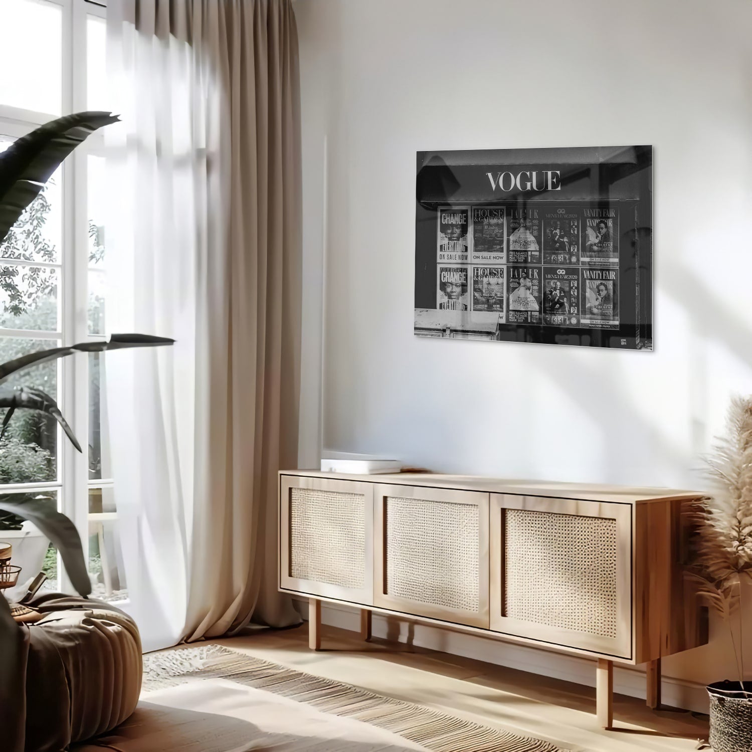 Vogue-Glasbild für minimalistische Räume