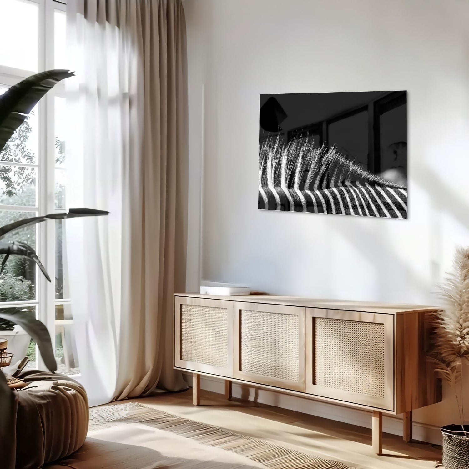 Modernes Schwarz-Weiß-Glasbild