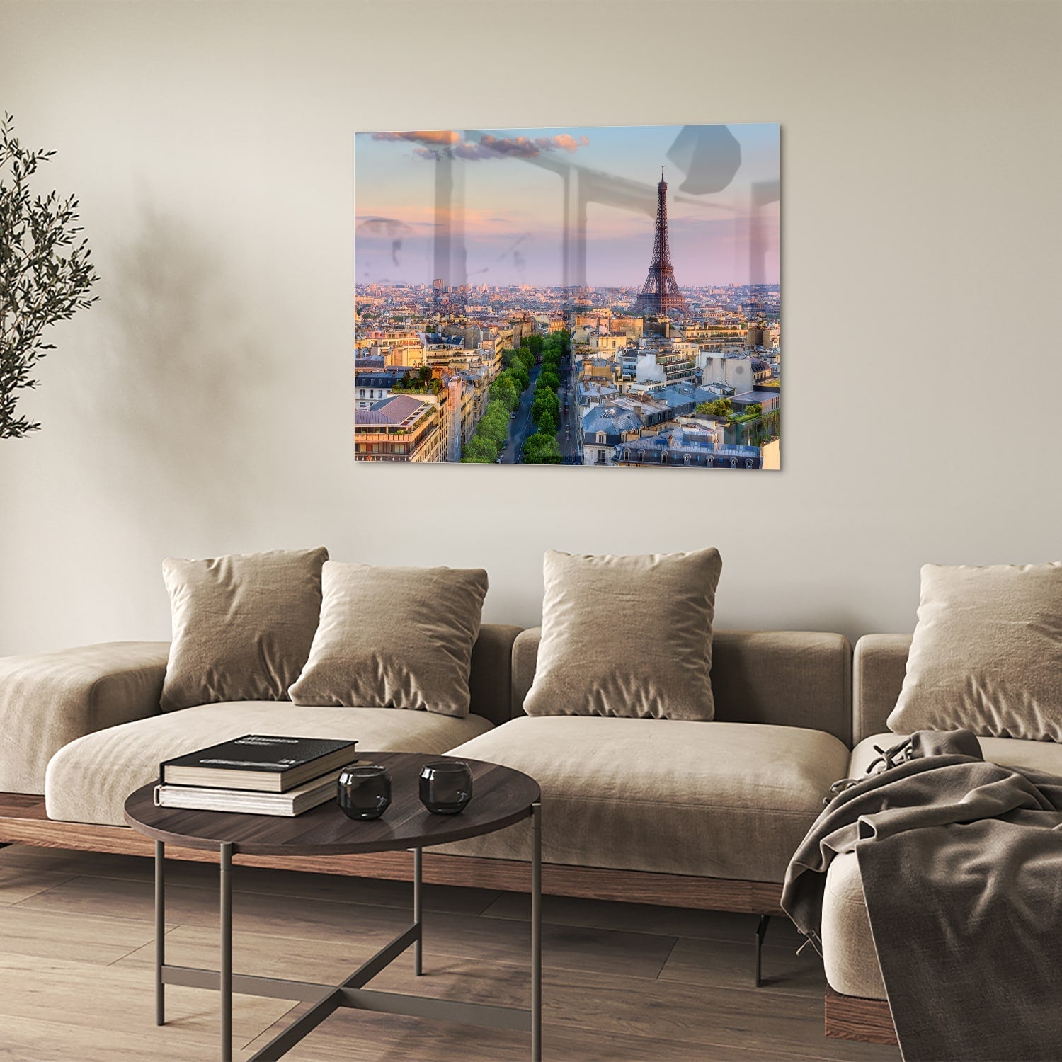 Glasbild mit dem Eiffelturm in Paris