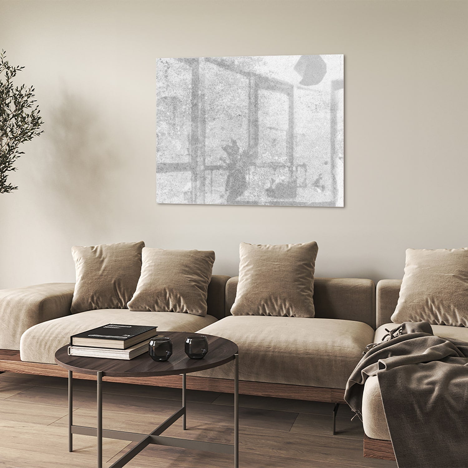 Stilvolles Glasbild mit abstrakter Textur