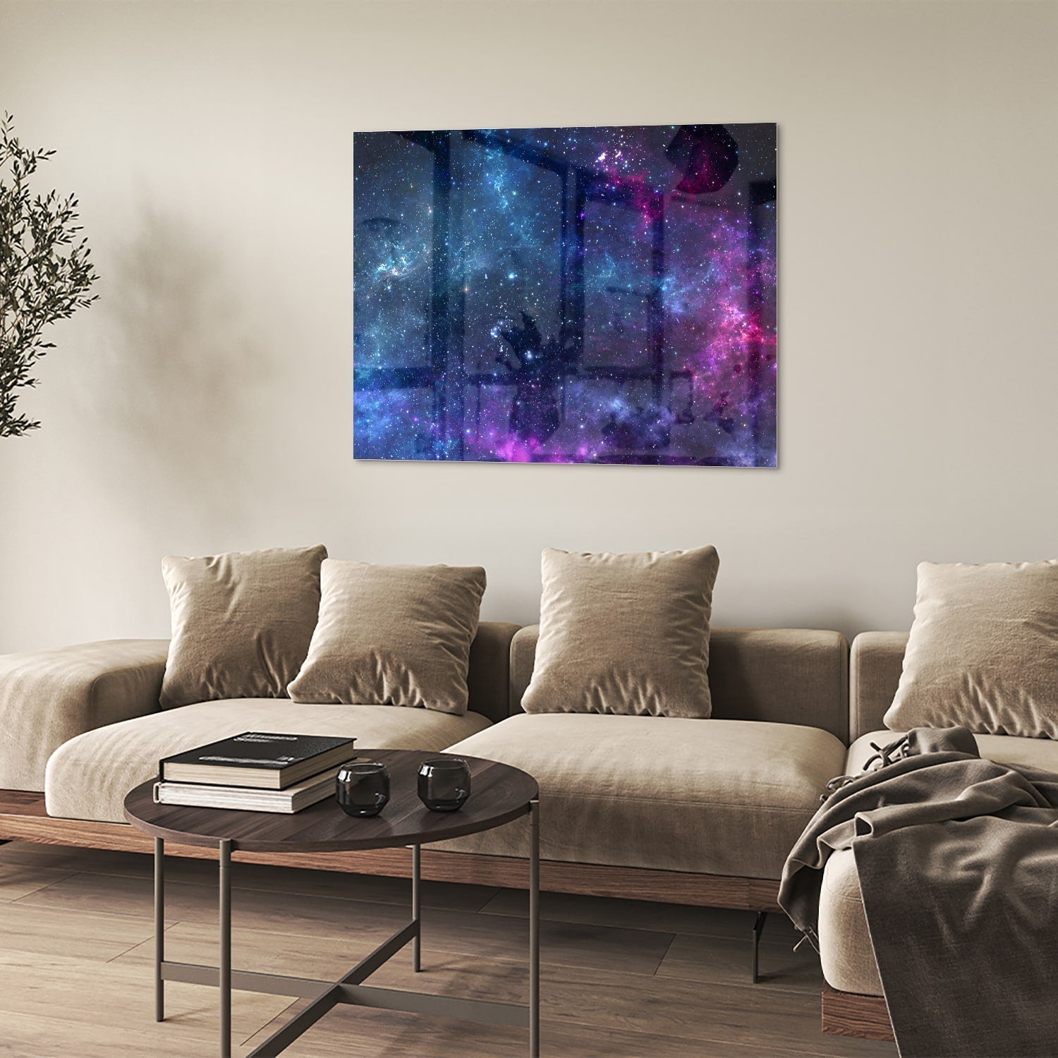 Magisches Glasbild mit dem Universum