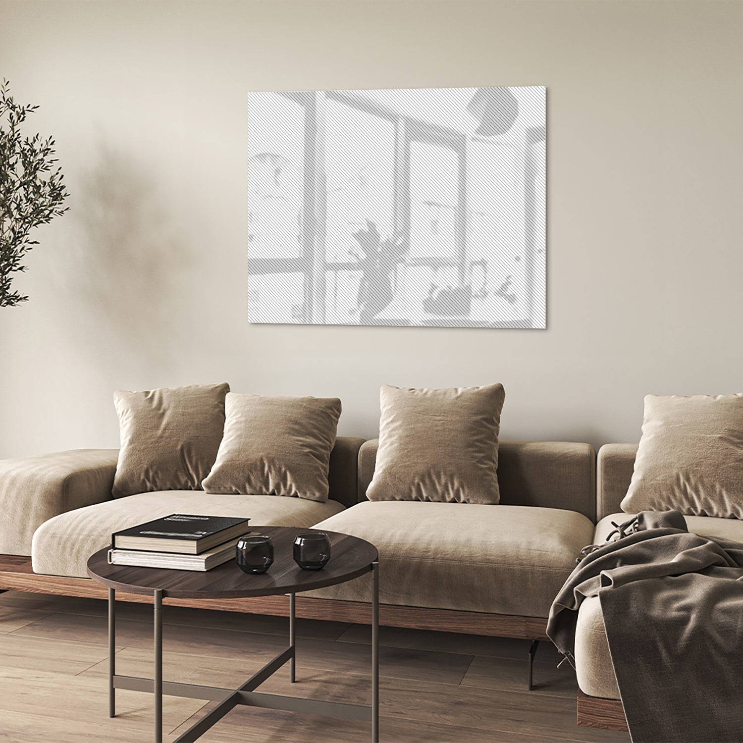 Modernes Glasbild für elegante Wohnräume
