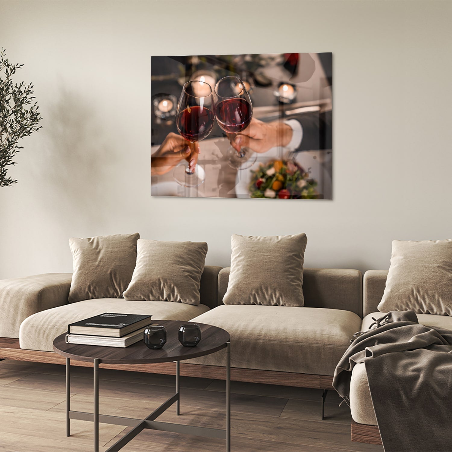 Glasbild – Prost mit einem Glas Rotwein