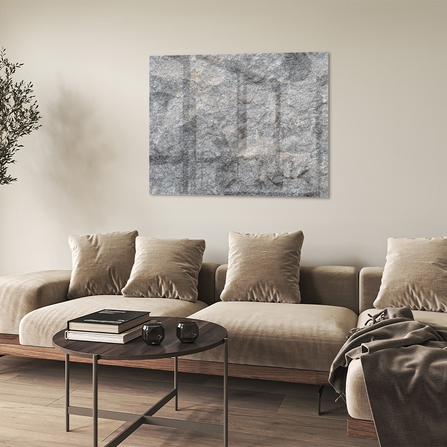 Elegantes Glasbild mit abstrakter Textur