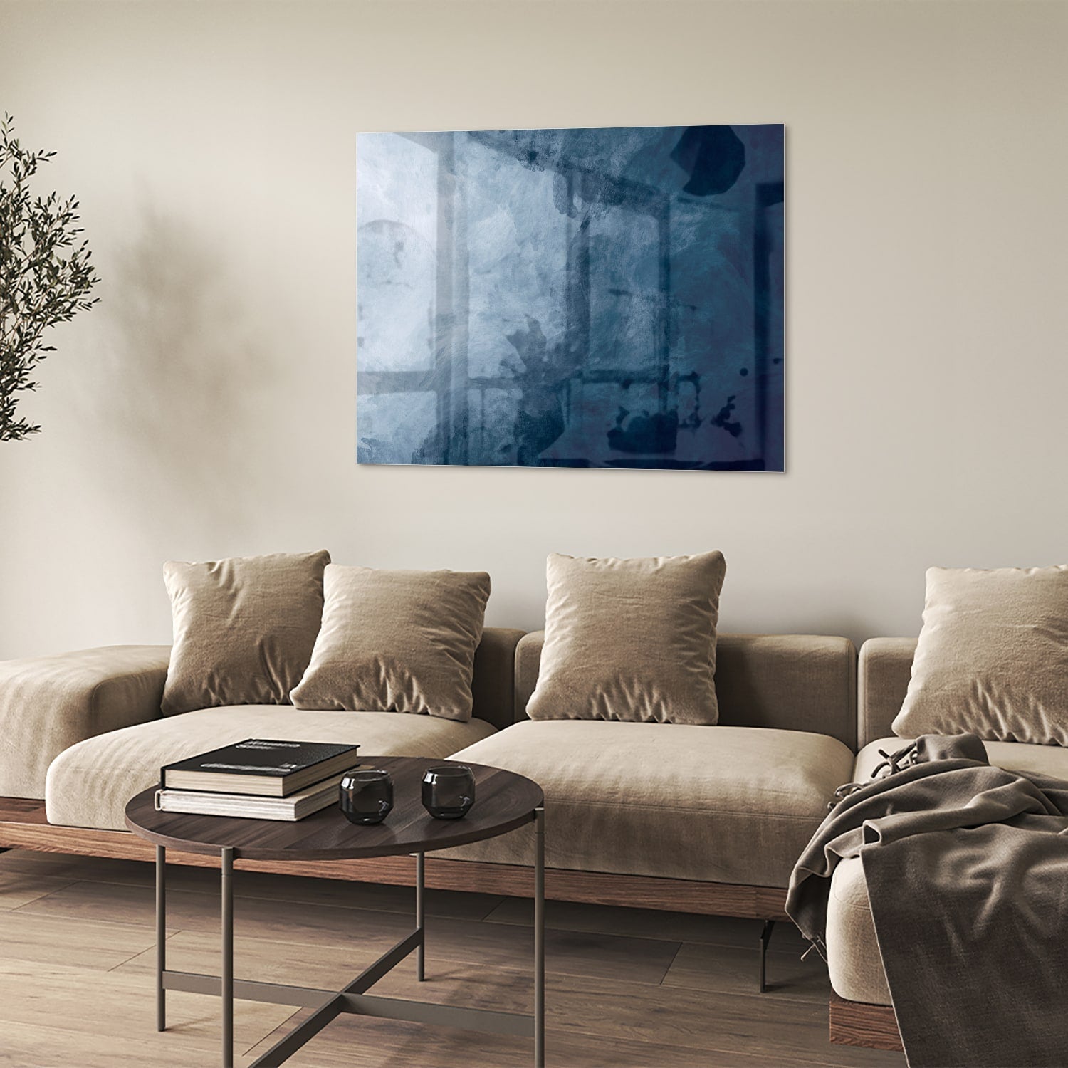 Königsblaues Glasbild – verschiedene Größen