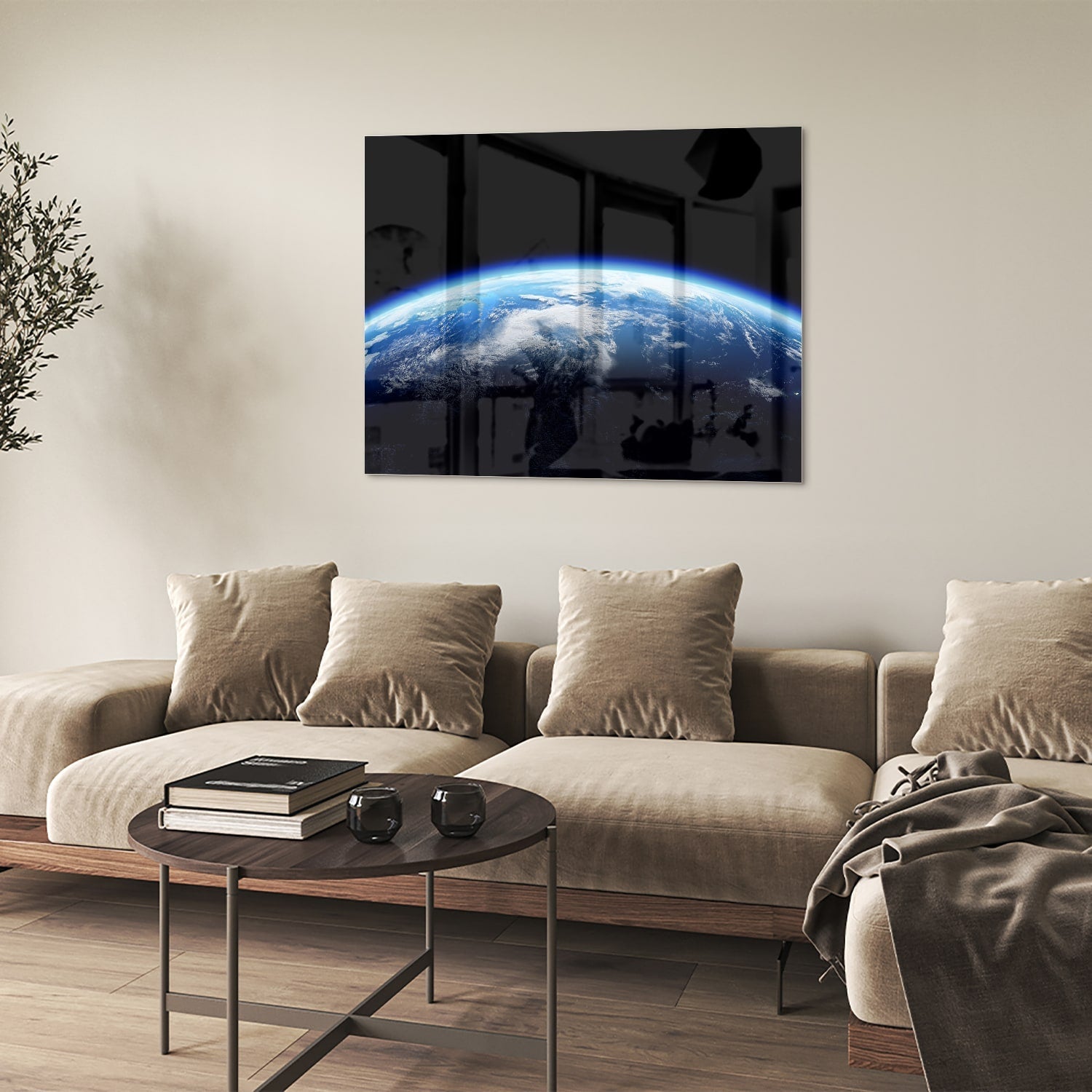 Wunderschönes Glasbild mit der Erde