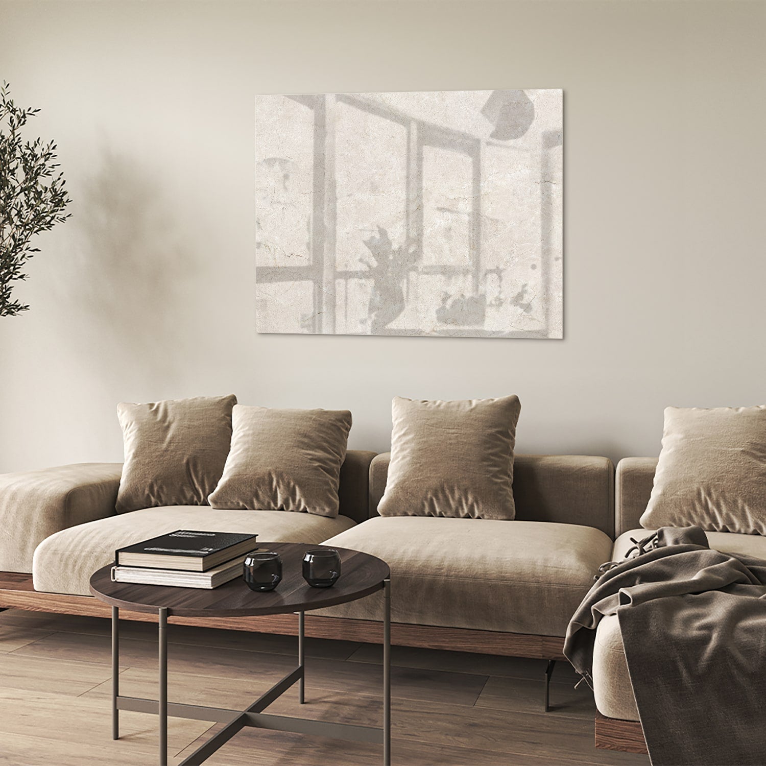 Elegantes Glasbild mit dezenten Schattendetails