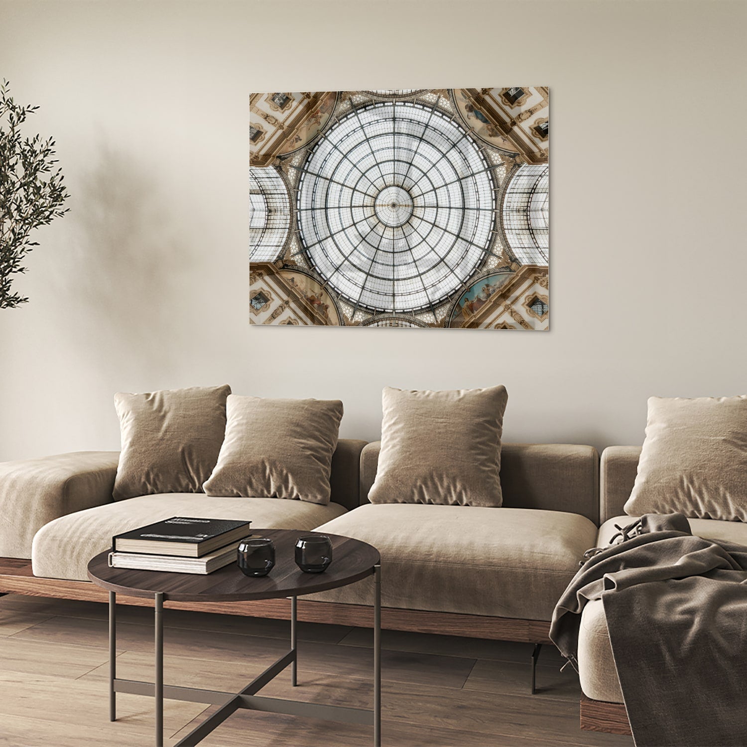 Elegantes Glasbild mit einer kunstvollen Kuppel