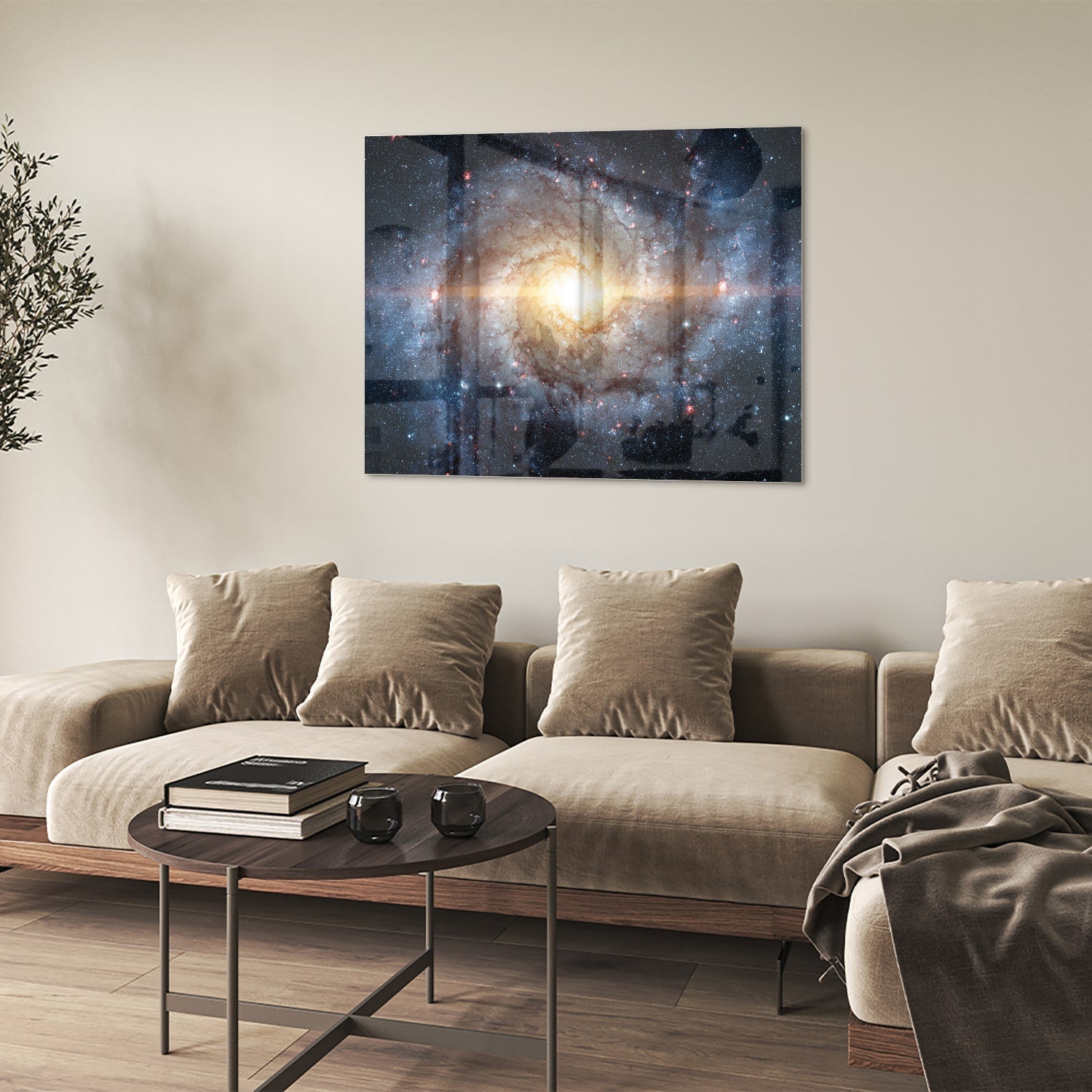 Glasbild mit einer zauberhaften Galaxie