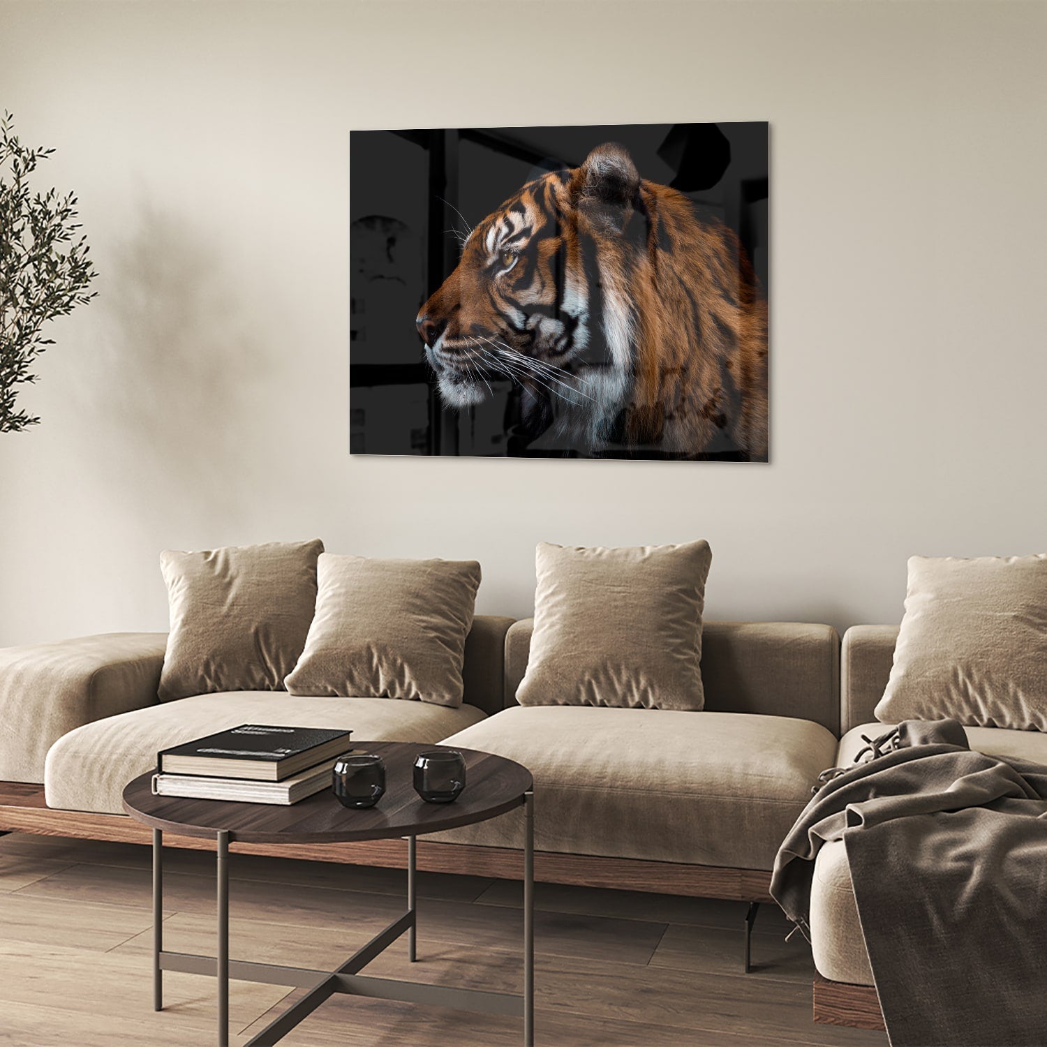Glasbild mit majestätischen Tigern