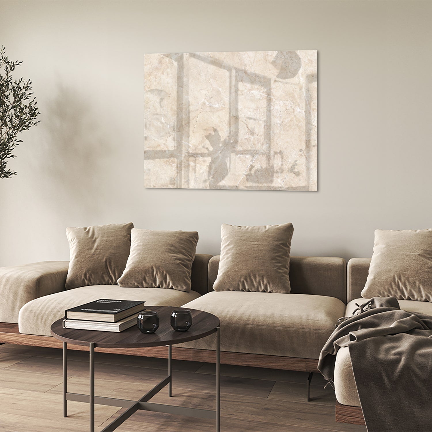 Elegantes Glasbild mit natürlichen Farbtönen