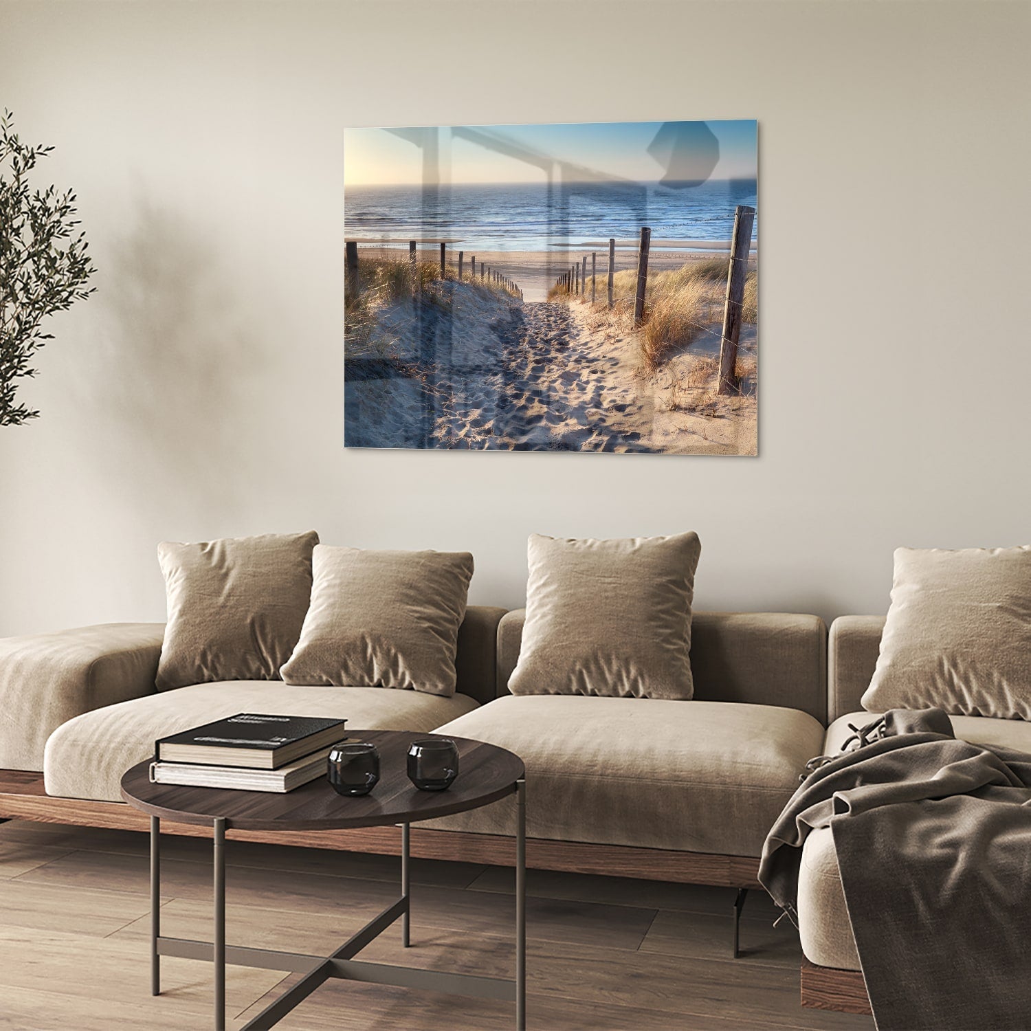 Glasbild – Sandweg zum Strand