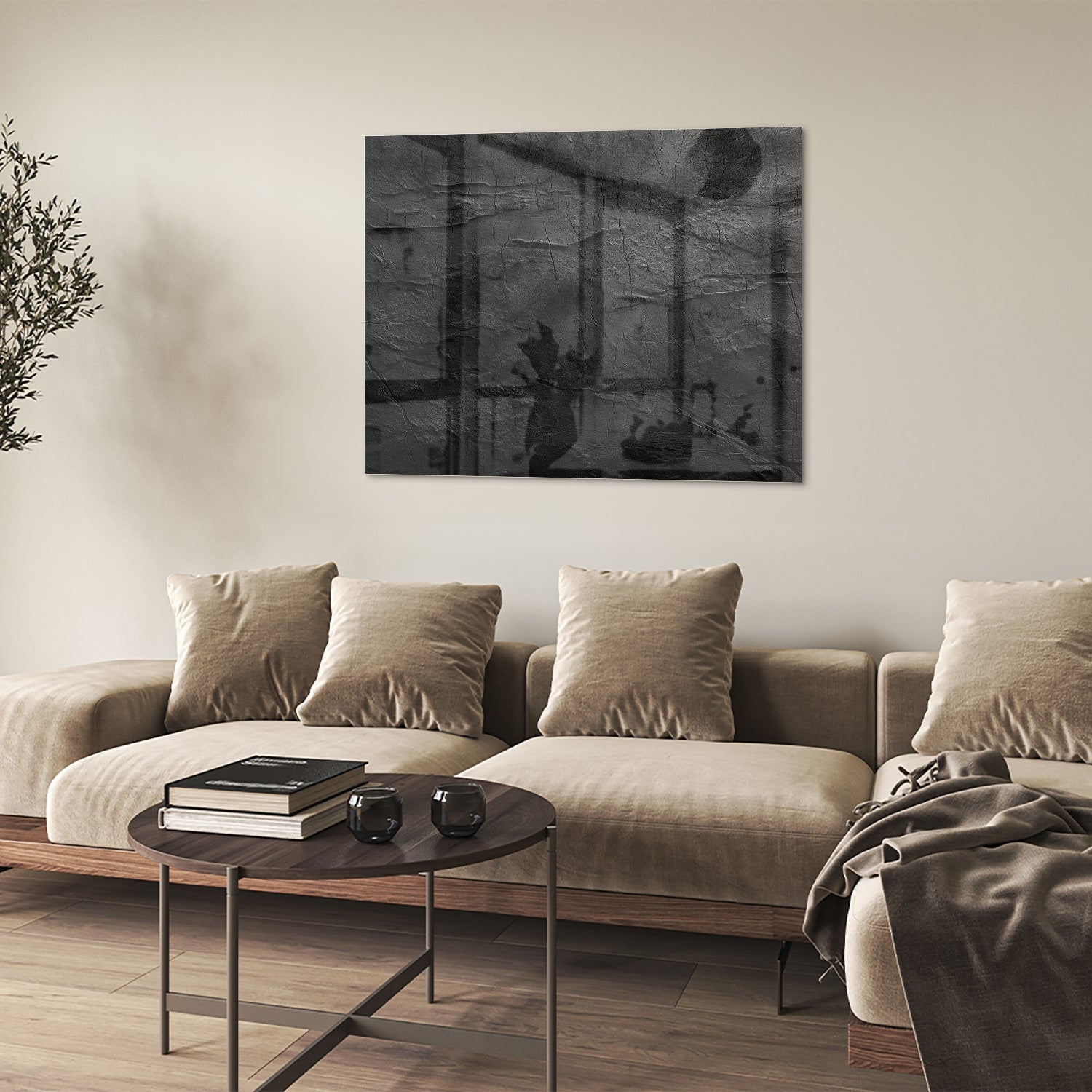 Abstraktes Schwarz-Weiß-Glasbild