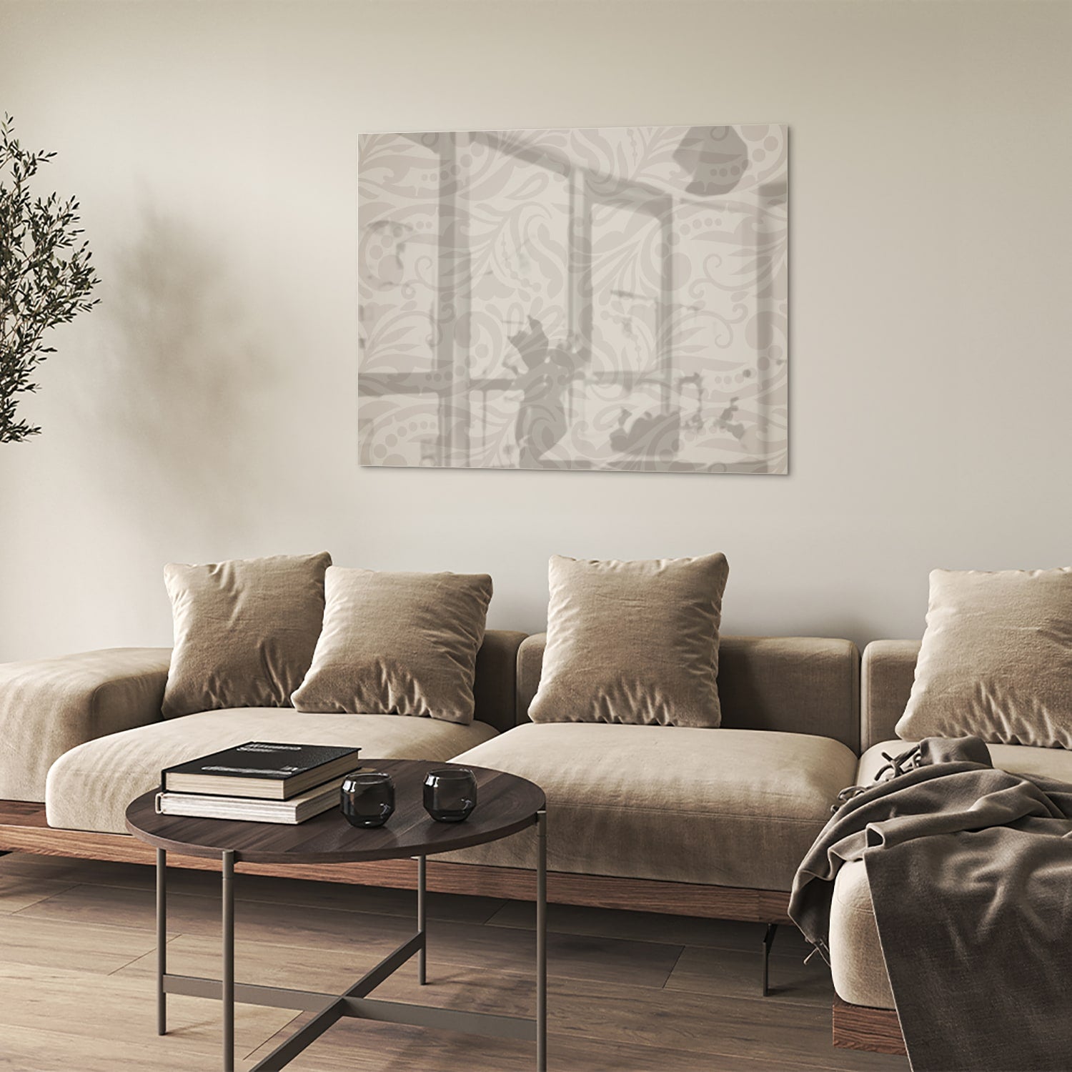 Elegantes Glasbild mit raffiniertem Muster