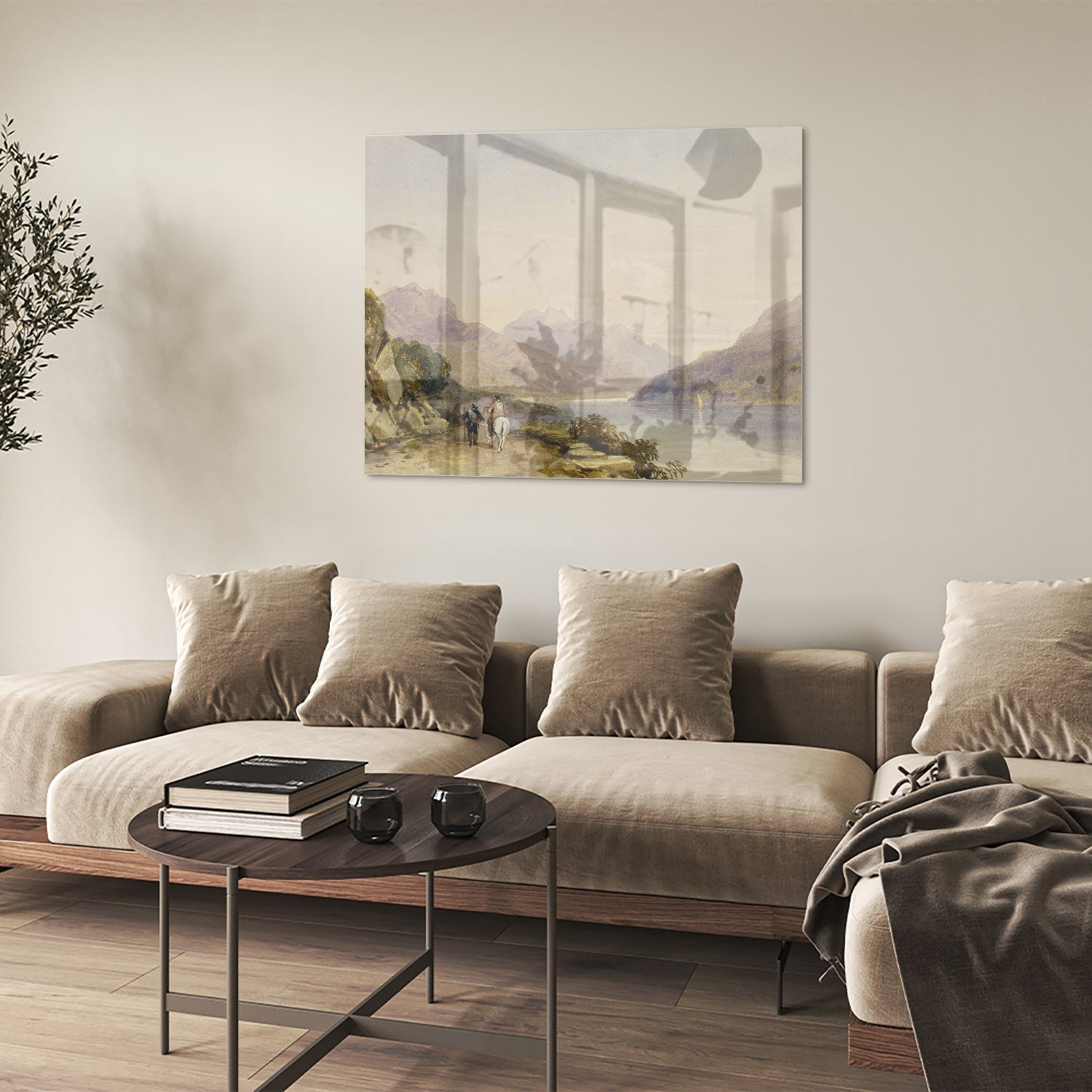 Atemberaubendes Glasbild mit Landschaft