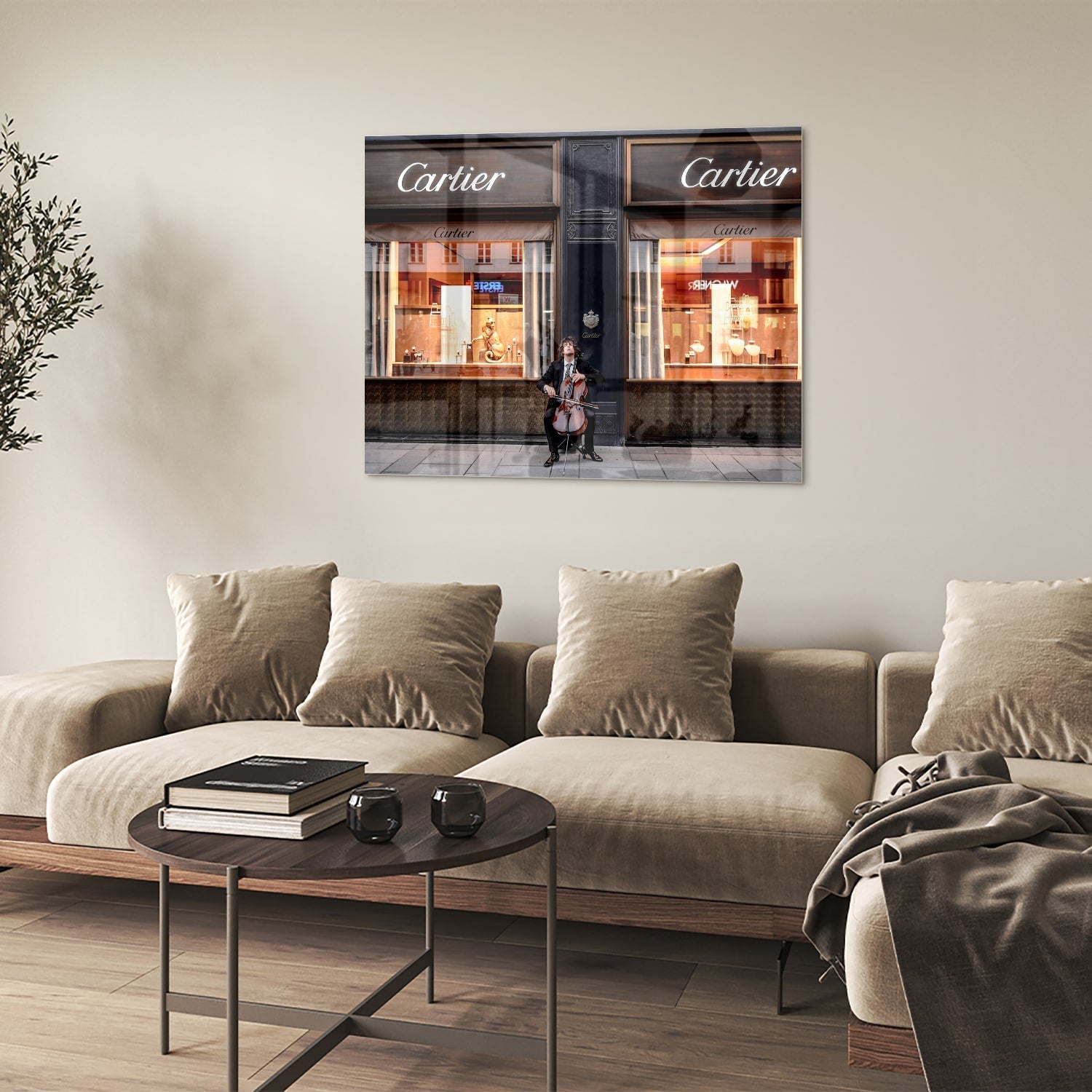 Luxuriöses Cartier-Glasbild für Ihr Interieur