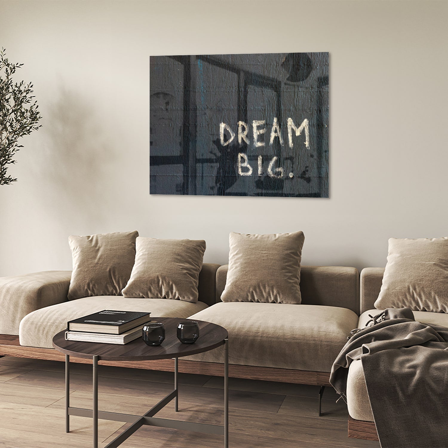 Glasbild 'Dream Big' für ein modernes Interieur