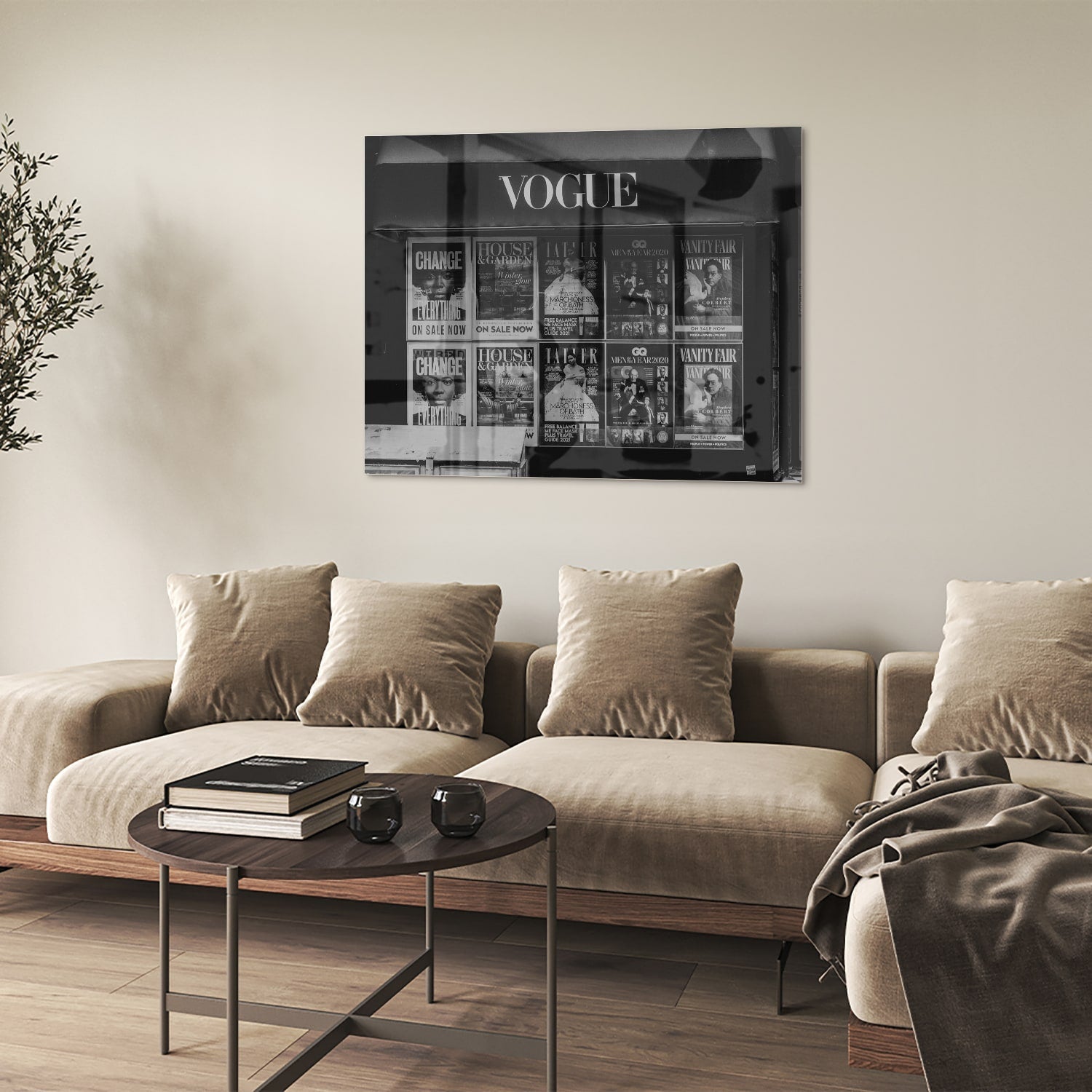Vogue-Glasbild für minimalistische Räume
