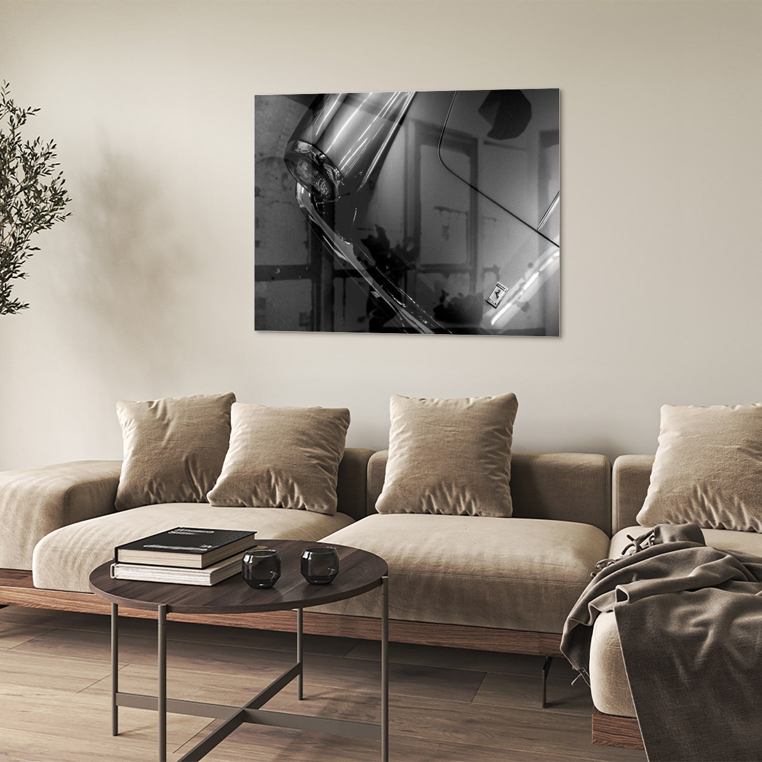 Elegantes Glasbild mit modernem abstraktem Design