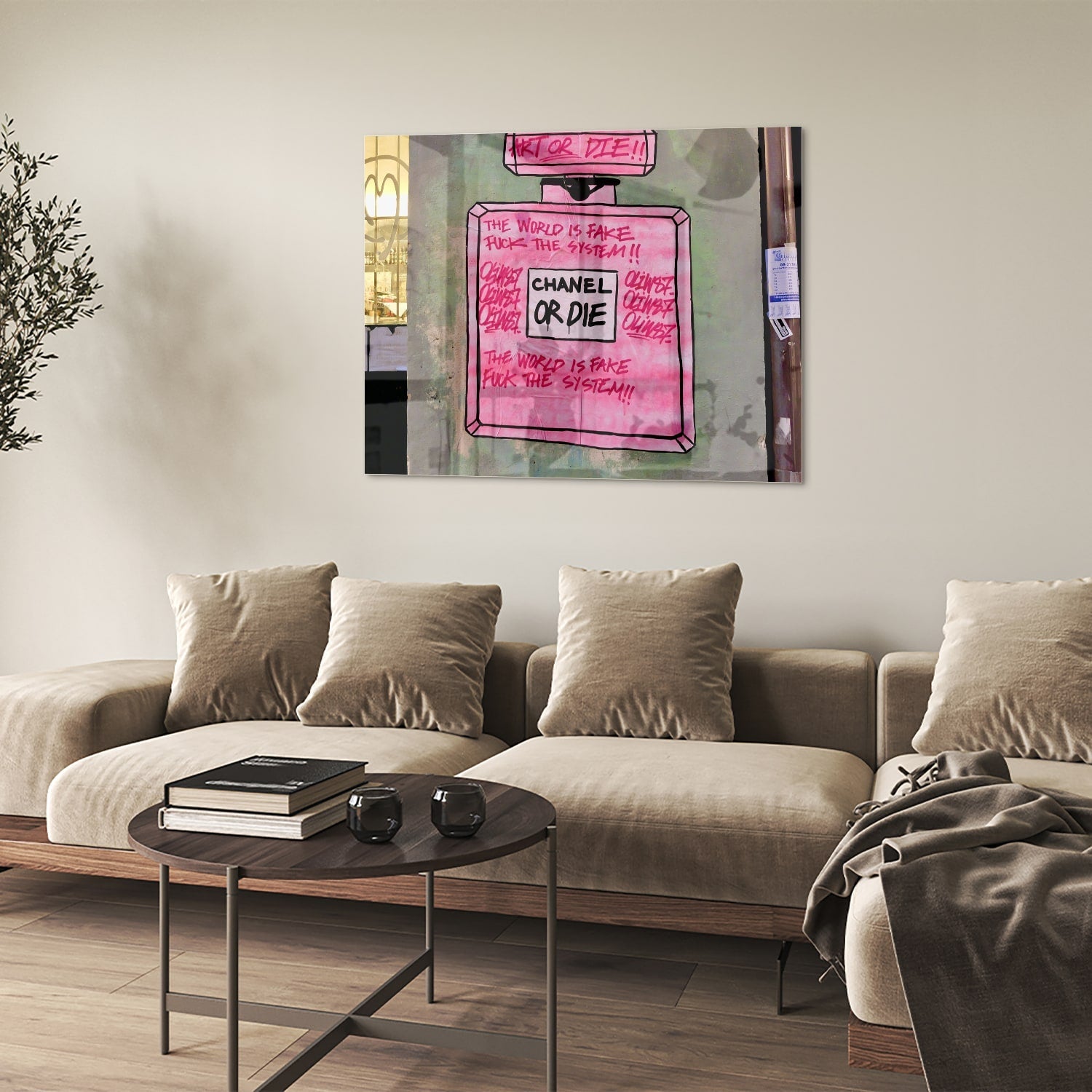 Stilvolles Glasbild: 'Chanel or Die'