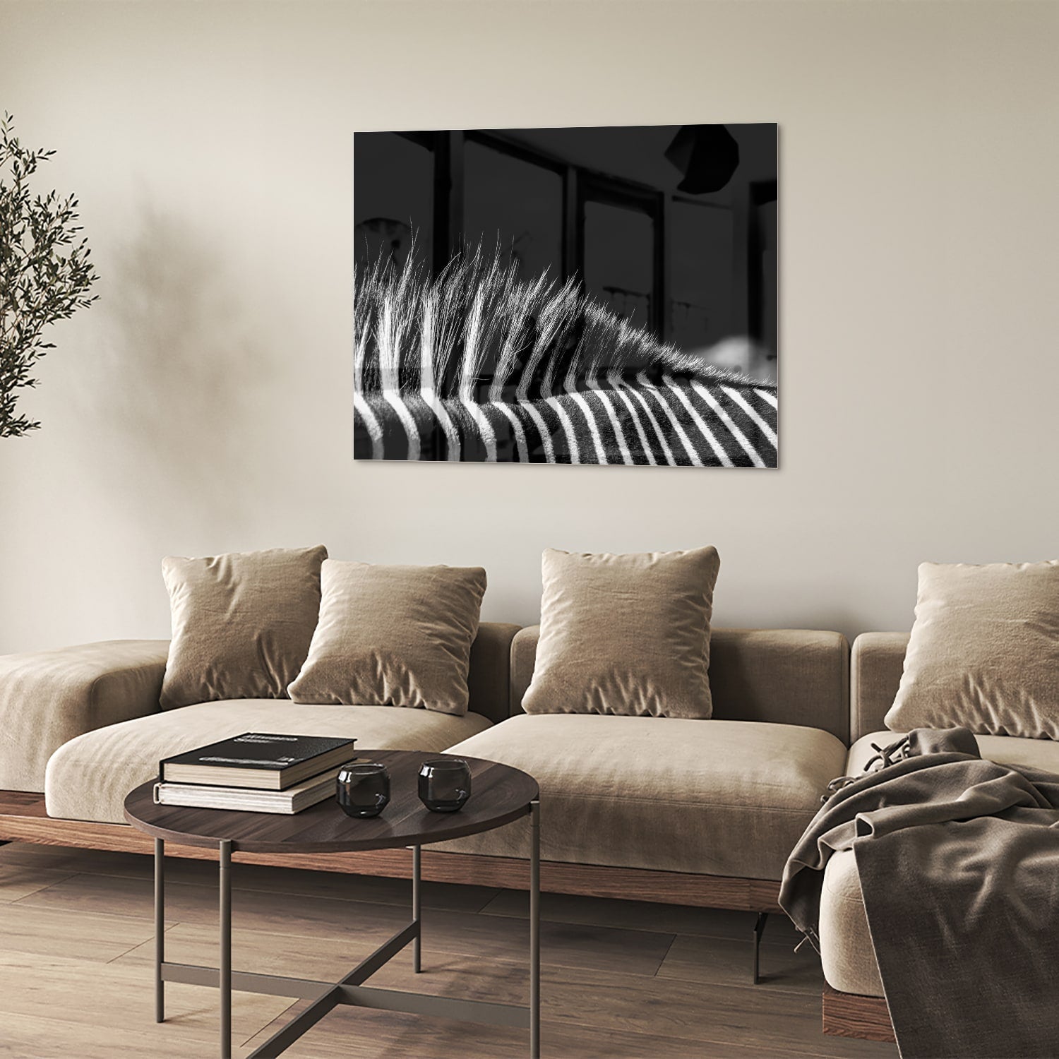 Modernes Schwarz-Weiß-Glasbild