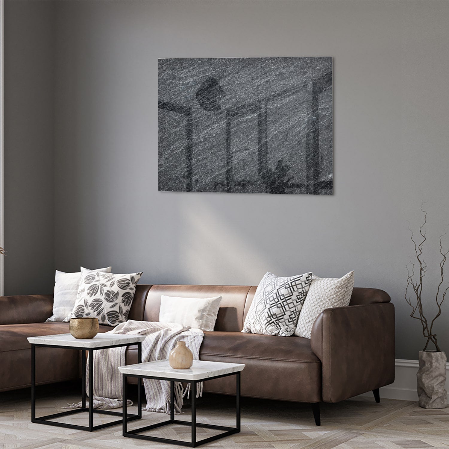 Stilvolles Glasbild mit abstraktem Muster