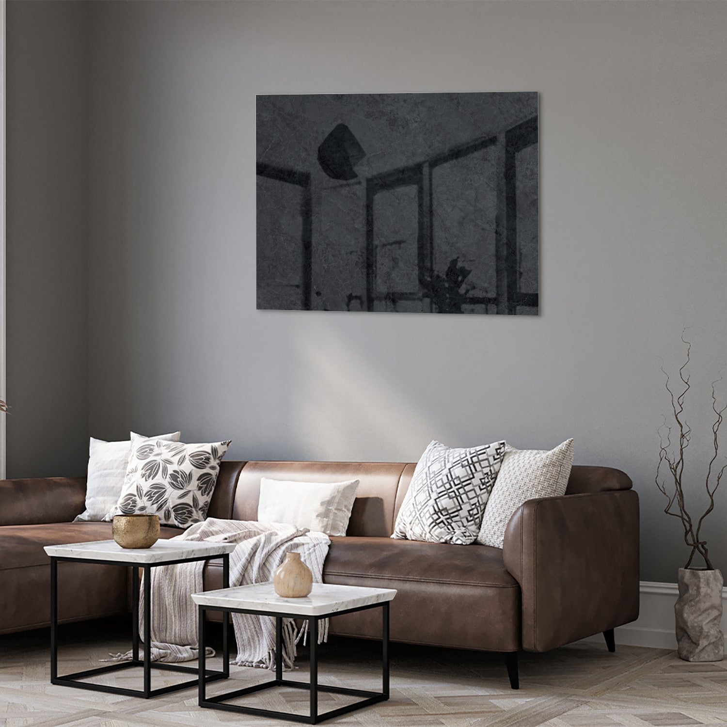 Minimalistisches Glasbild für moderne Innenräume