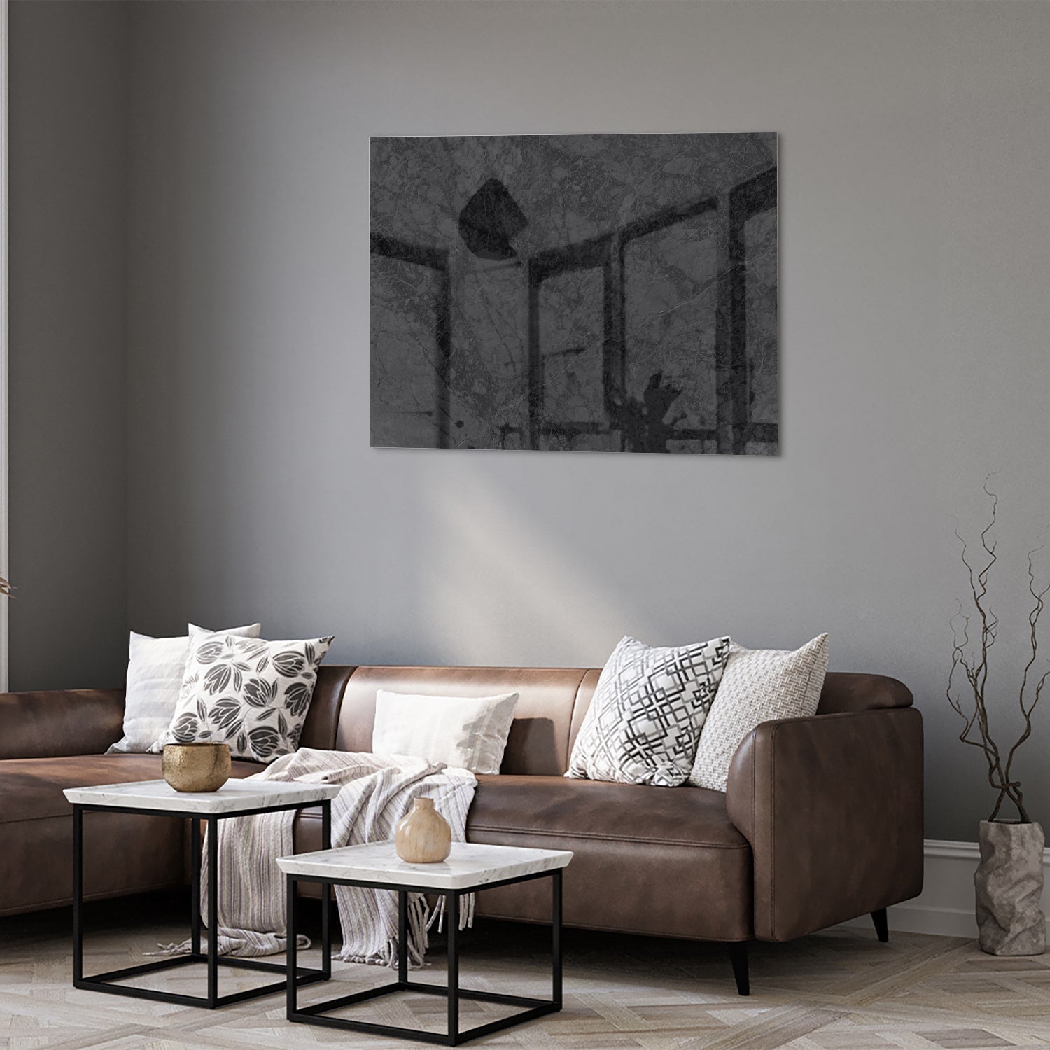Elegantes Glasbild mit abstrakter Dekoration