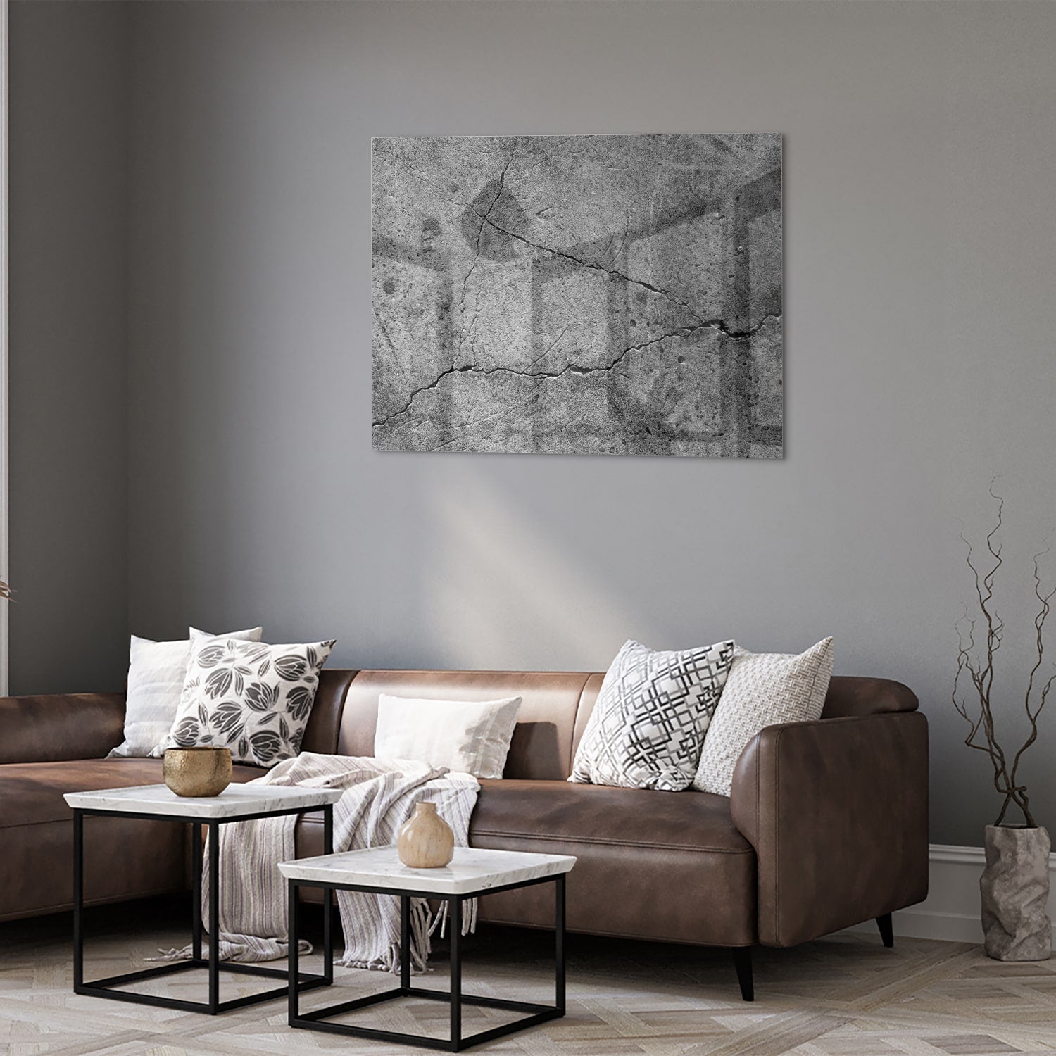 Elegantes Glasbild mit abstrakter Struktur