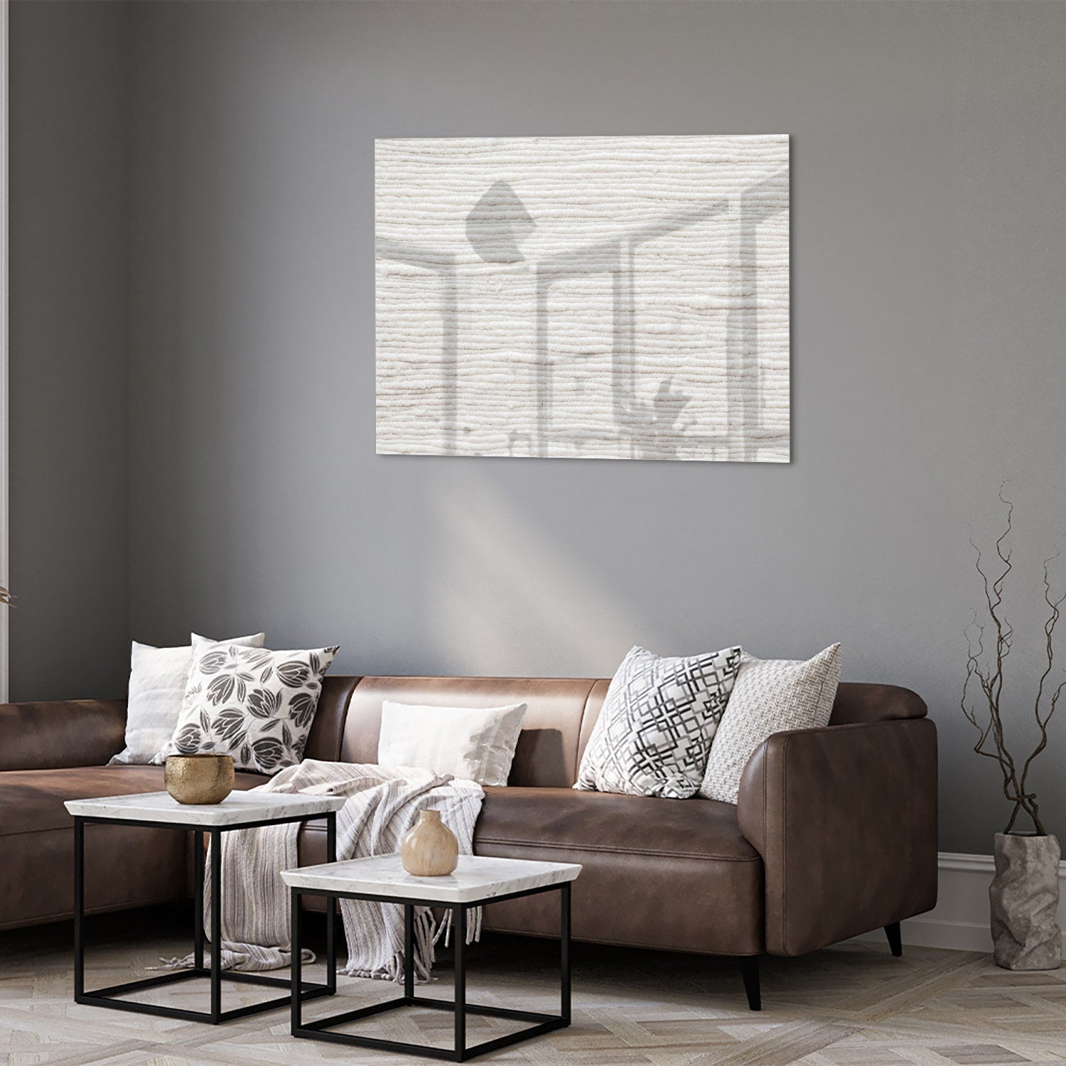 Elegantes Glasbild mit natürlichen Linien