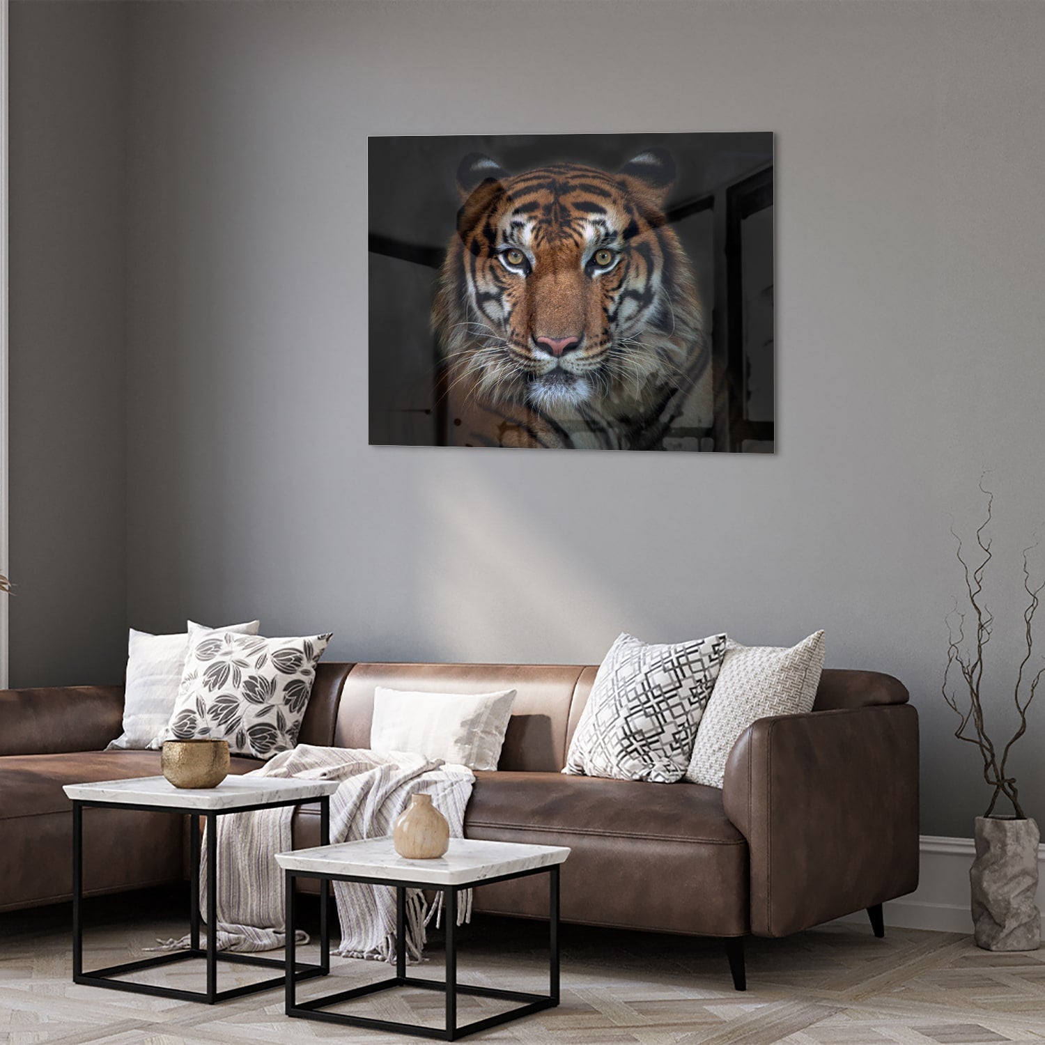 Kraftvoller Tiger – Glasbild für Ihr Interieur