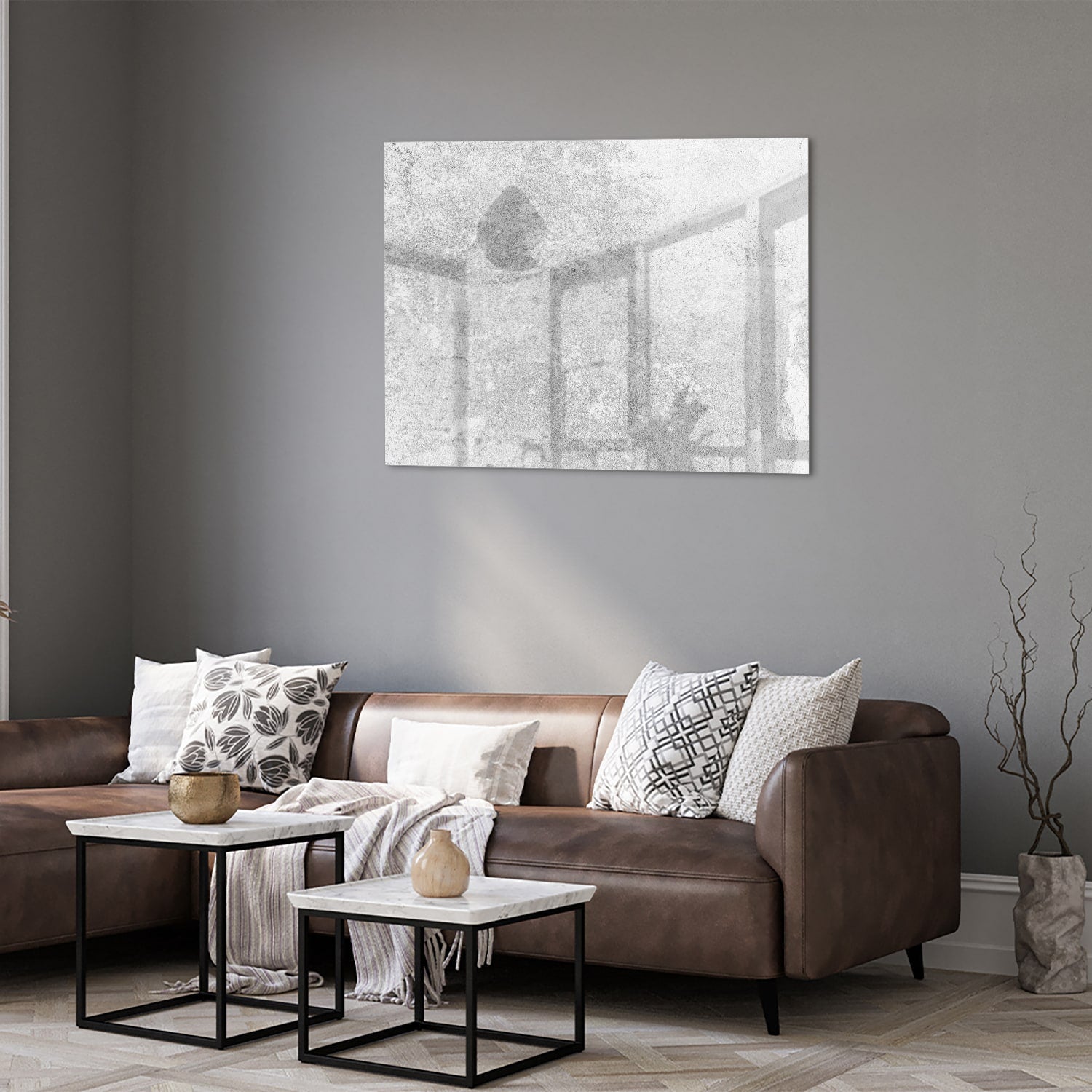 Stilvolles Glasbild mit abstrakter Textur