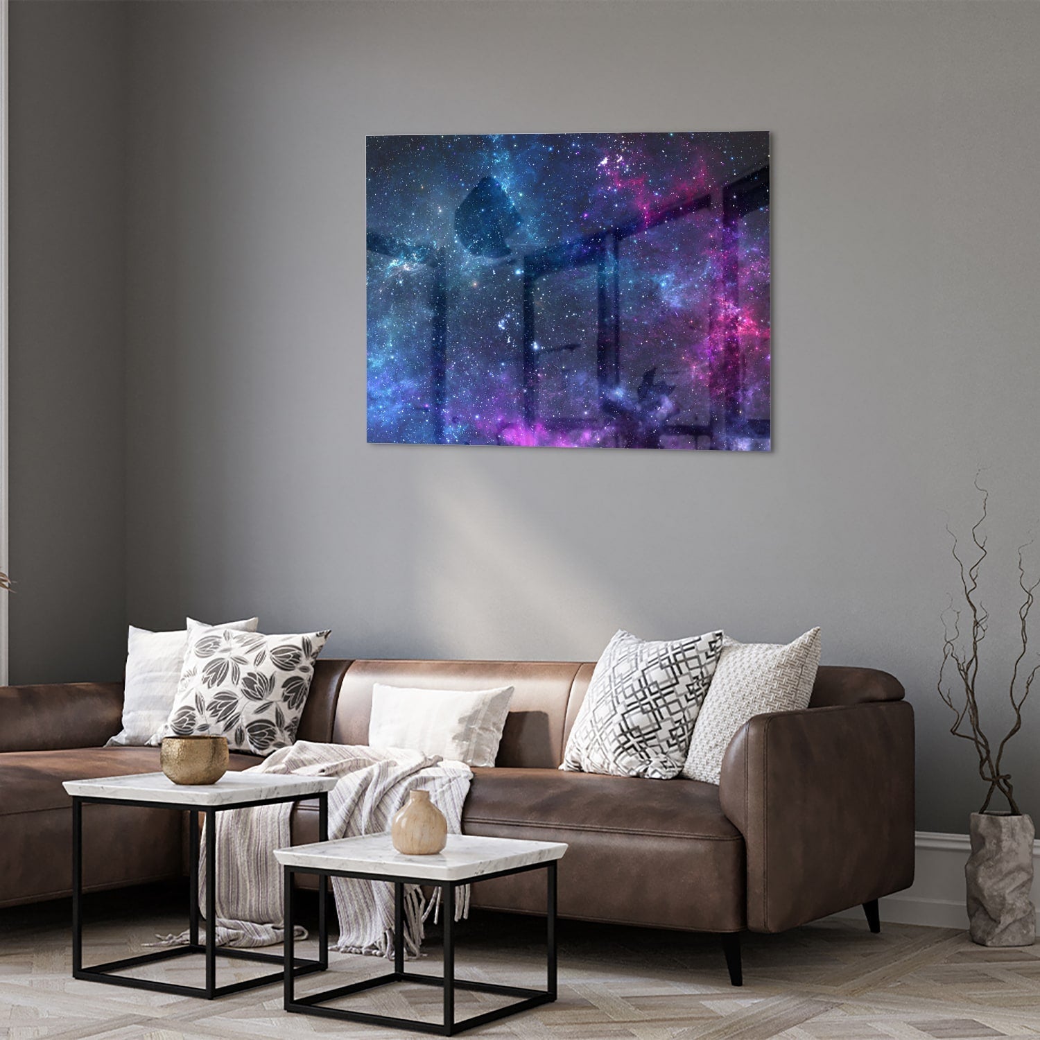 Magisches Glasbild mit dem Universum