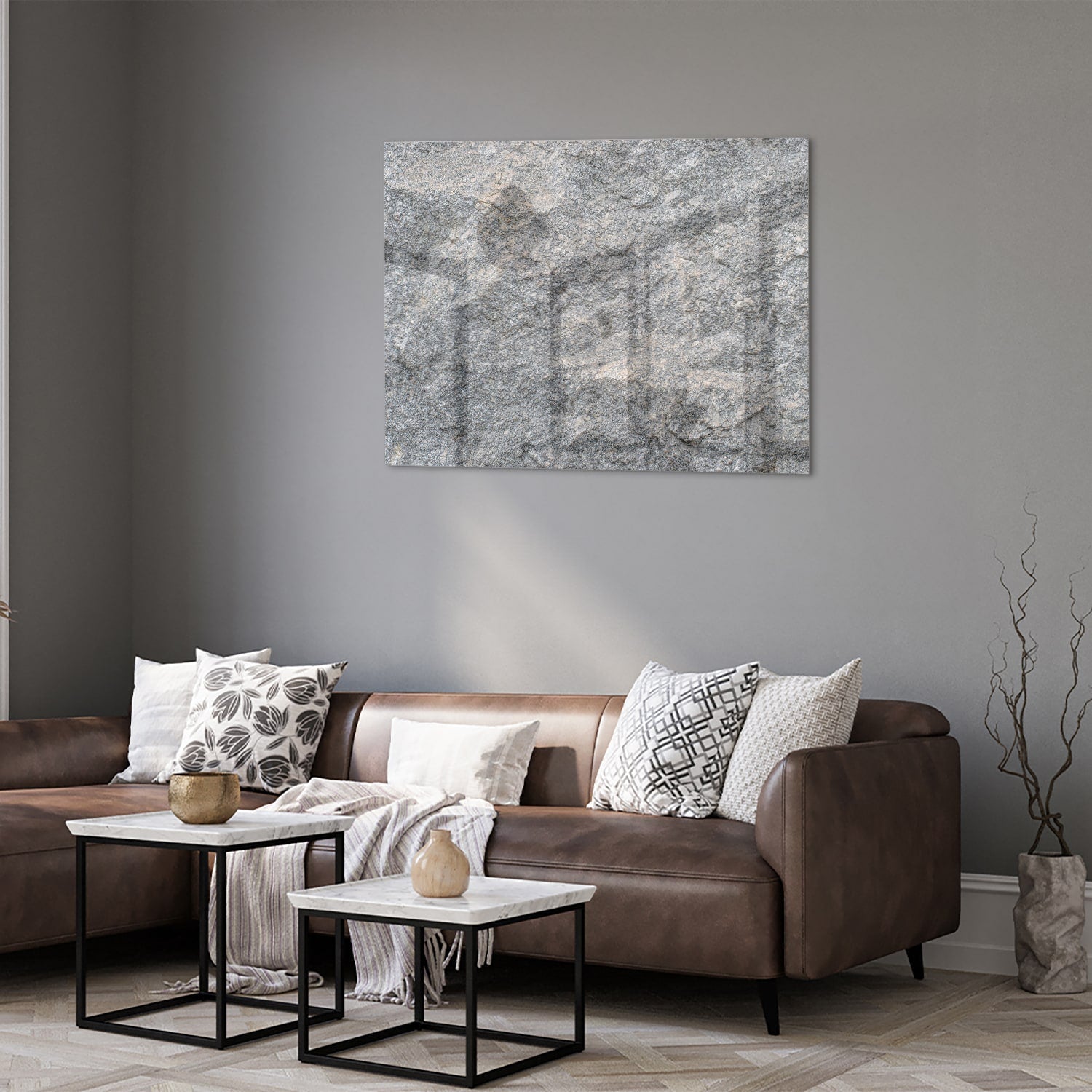 Elegantes Glasbild mit abstrakter Textur