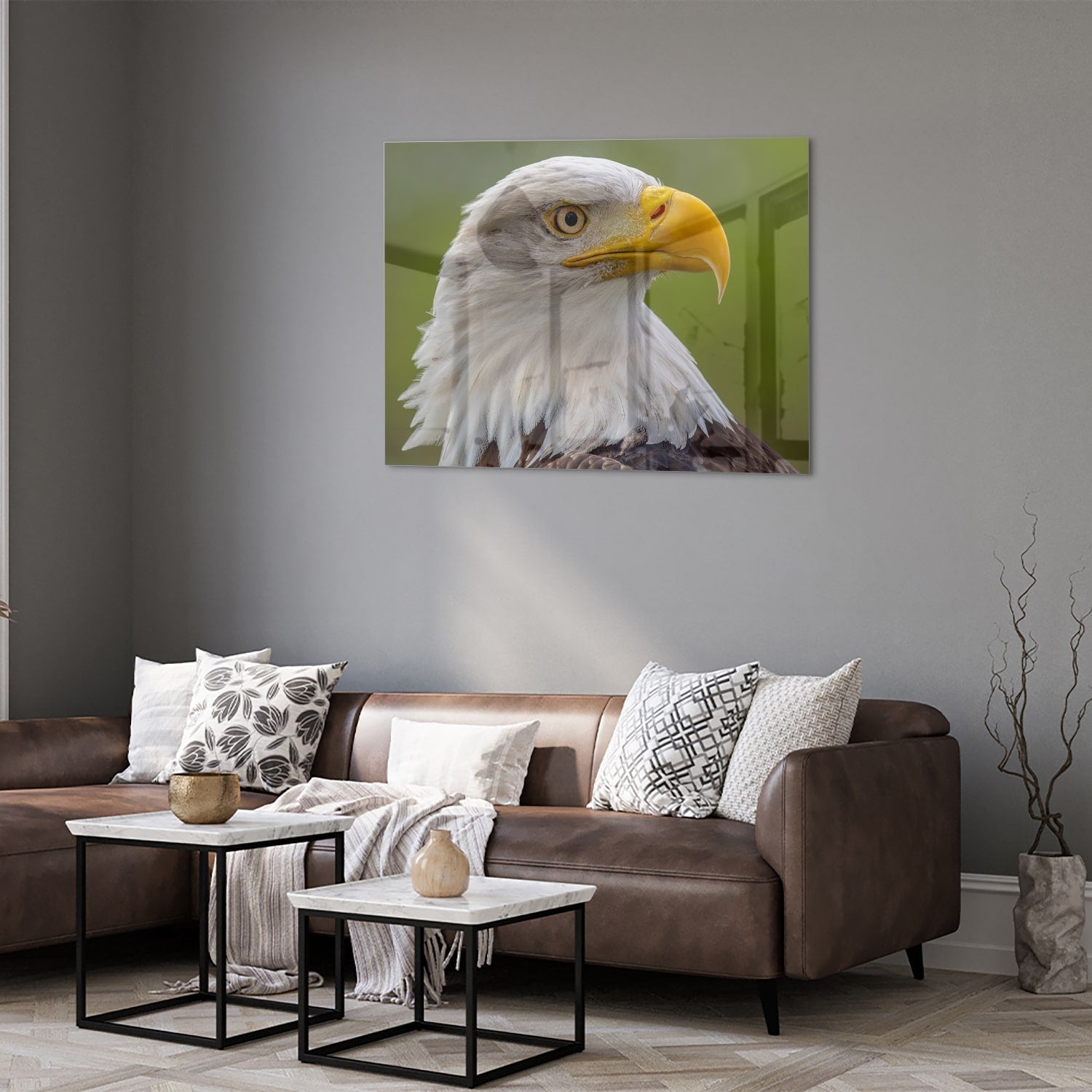 Glasbild mit majestätischem amerikanischen Weißkopfseeadler
