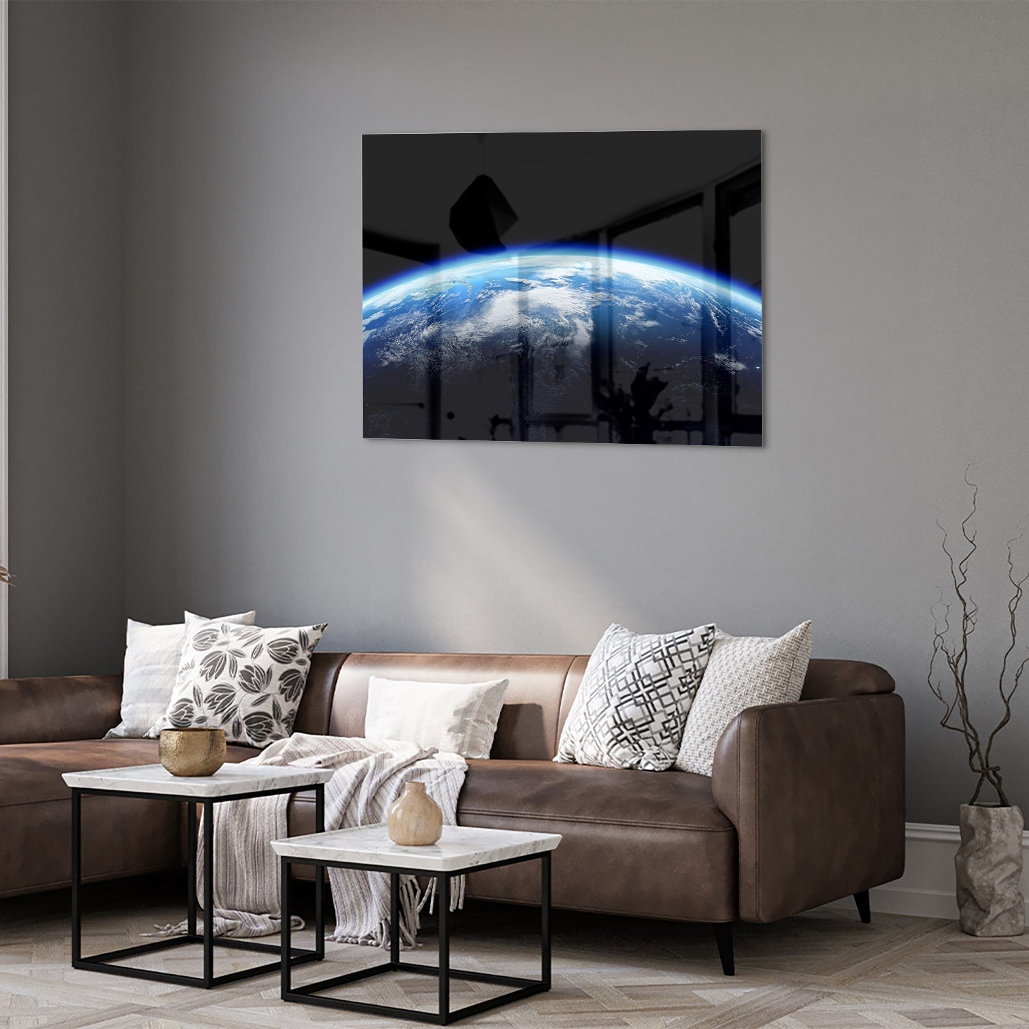 Wunderschönes Glasbild mit der Erde