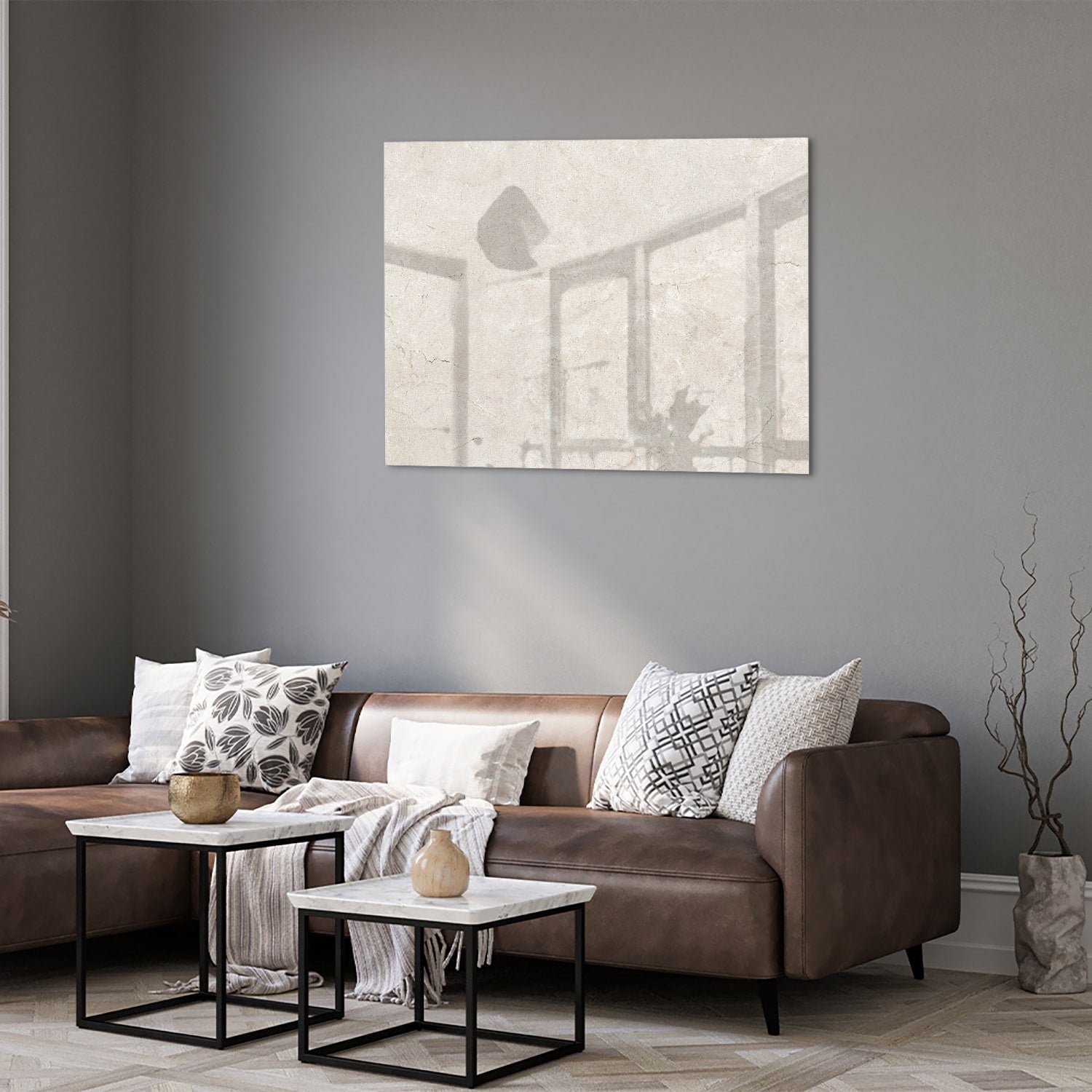 Elegantes Glasbild mit dezenten Schattendetails