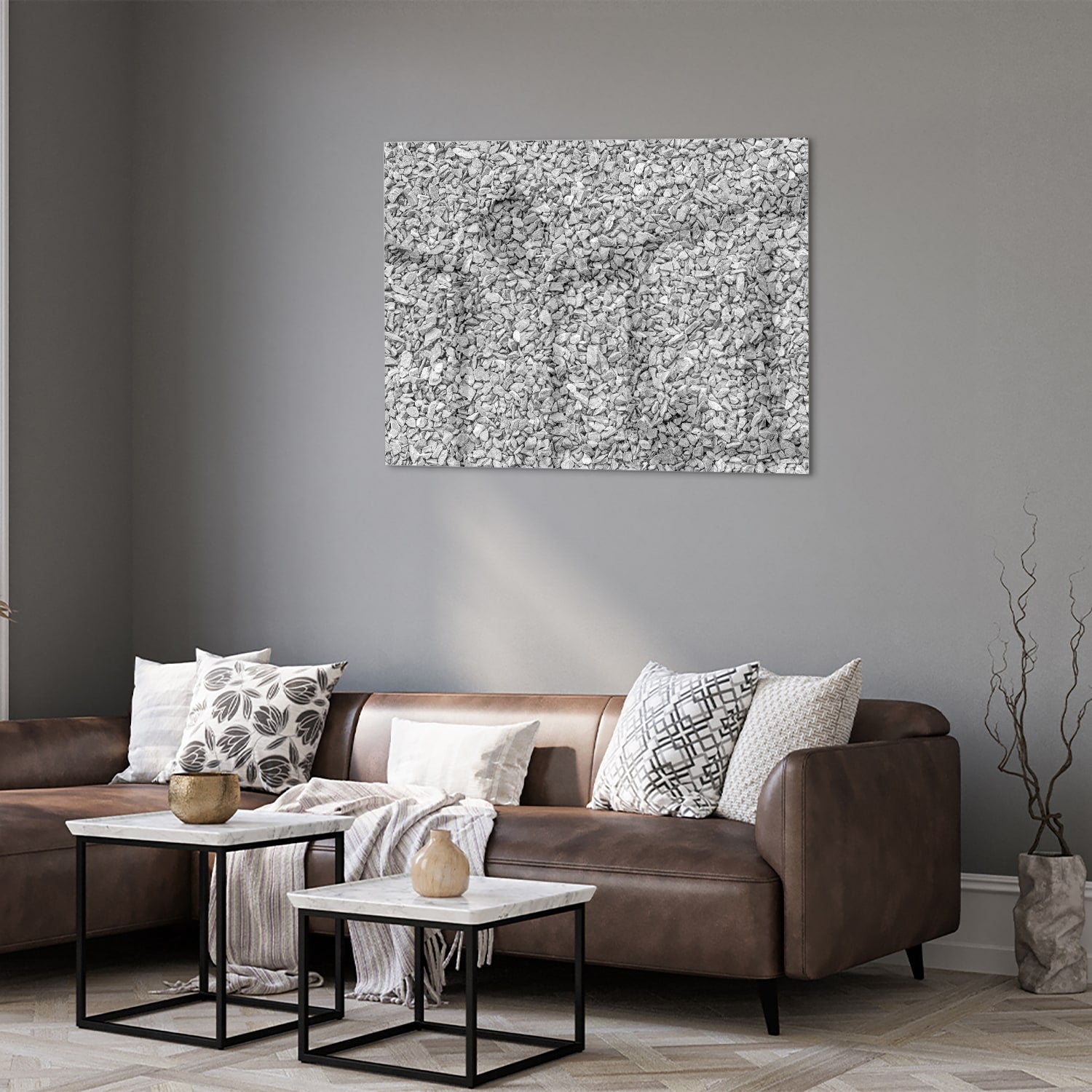 Abstraktes Glasbild mit einzigartiger Textur