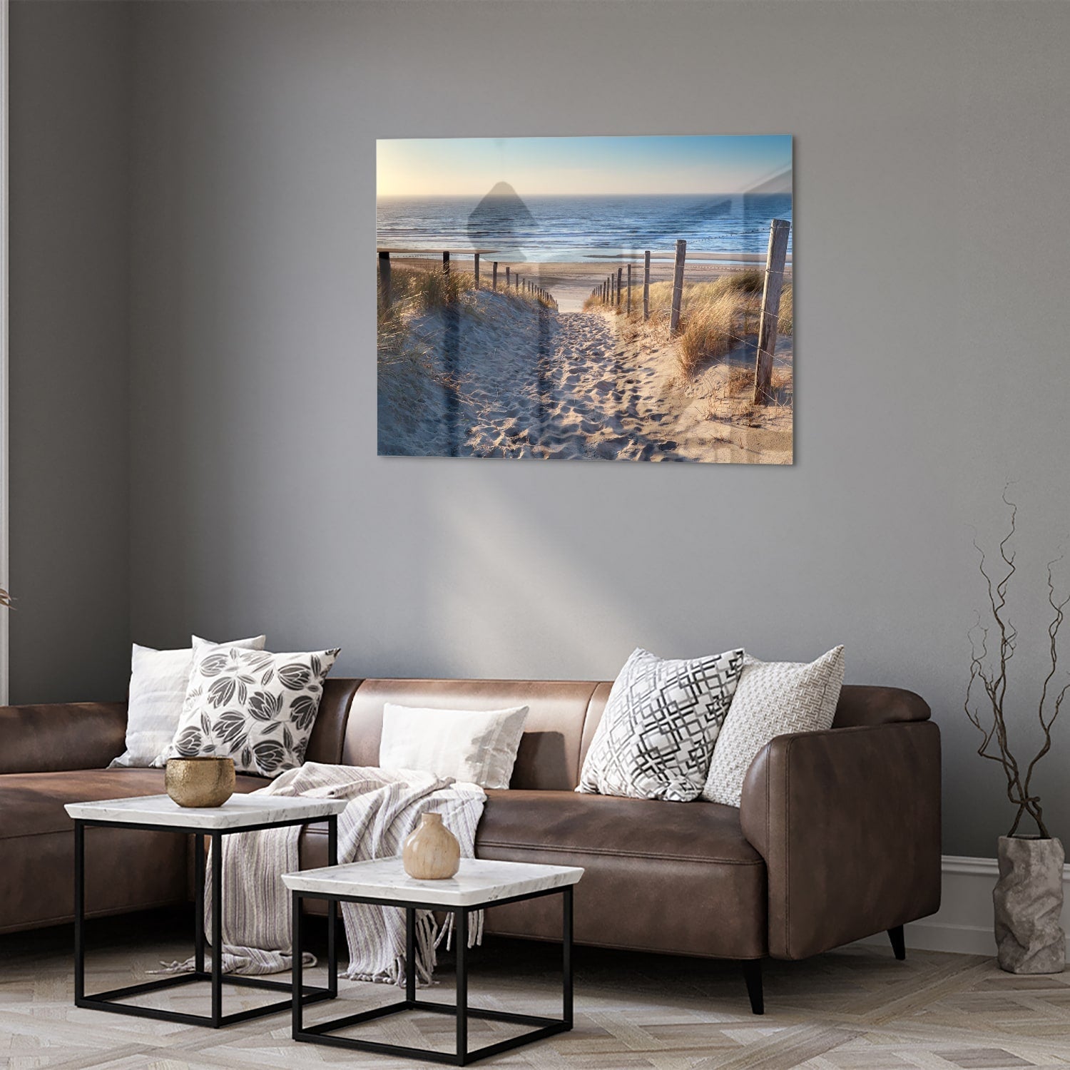 Glasbild – Sandweg zum Strand