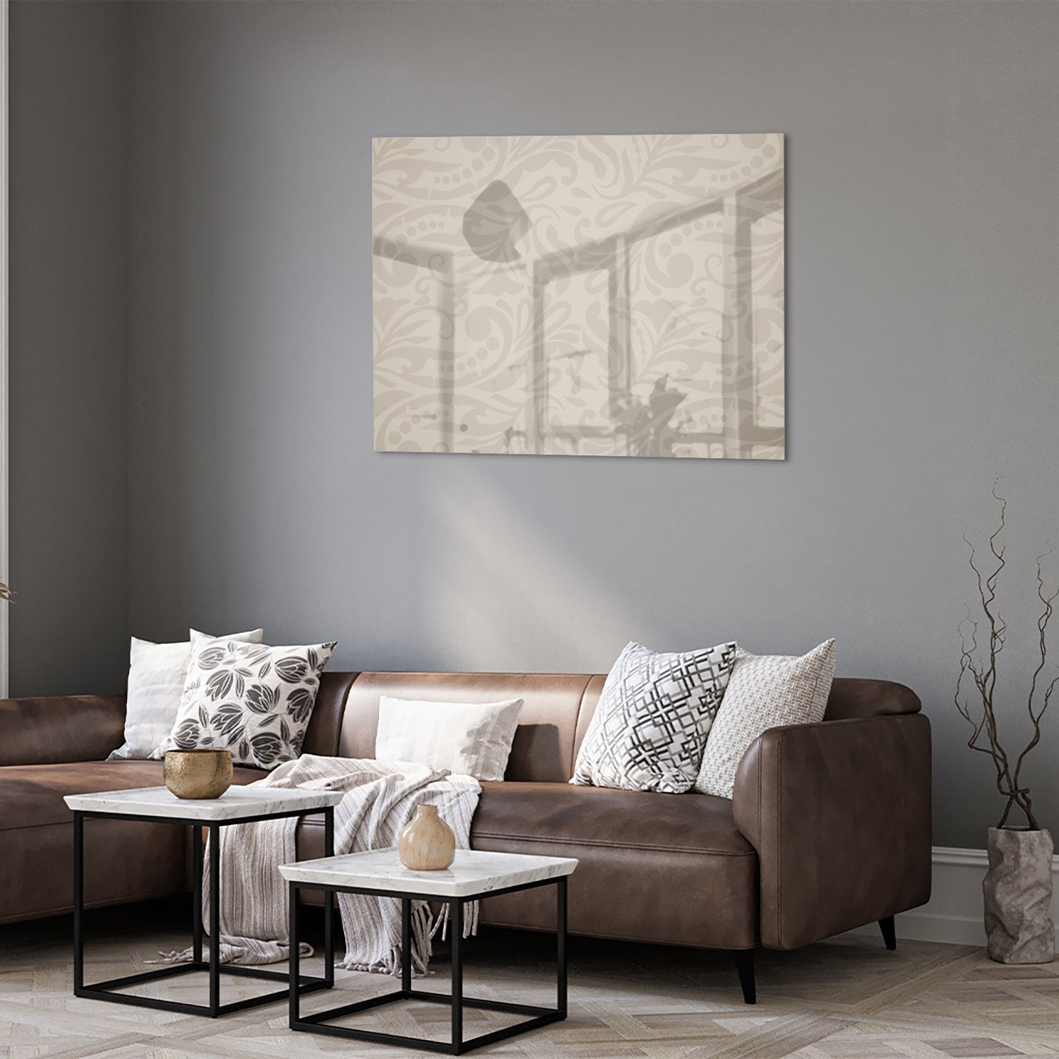 Elegantes Glasbild mit raffiniertem Muster