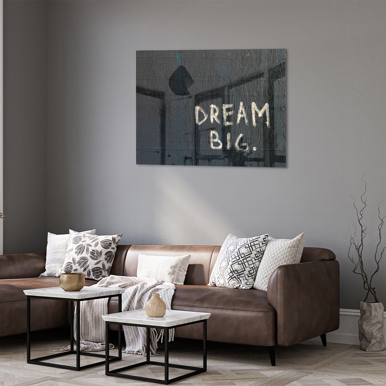 Glasbild 'Dream Big' für ein modernes Interieur