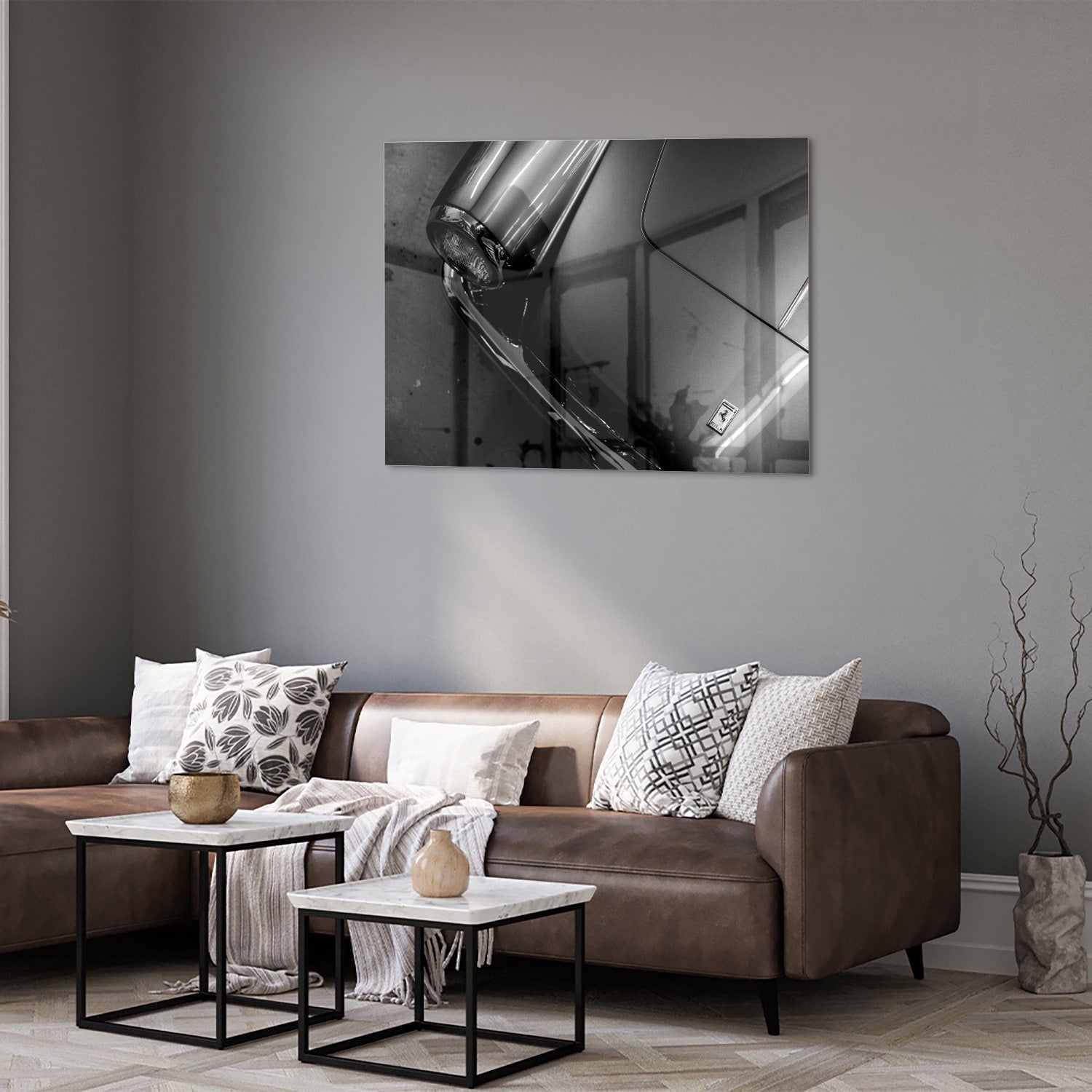 Elegantes Glasbild mit modernem abstraktem Design