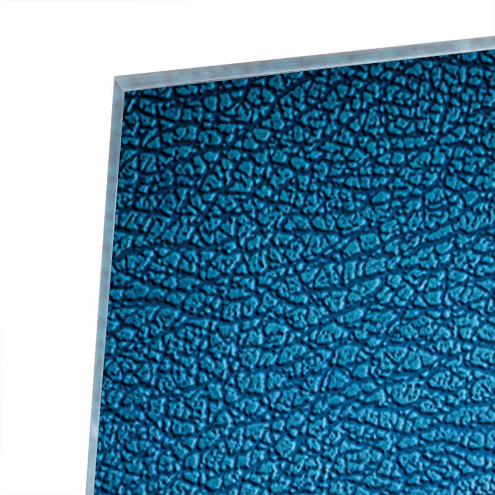 Blaues Glasbild mit Reflexionseffekt