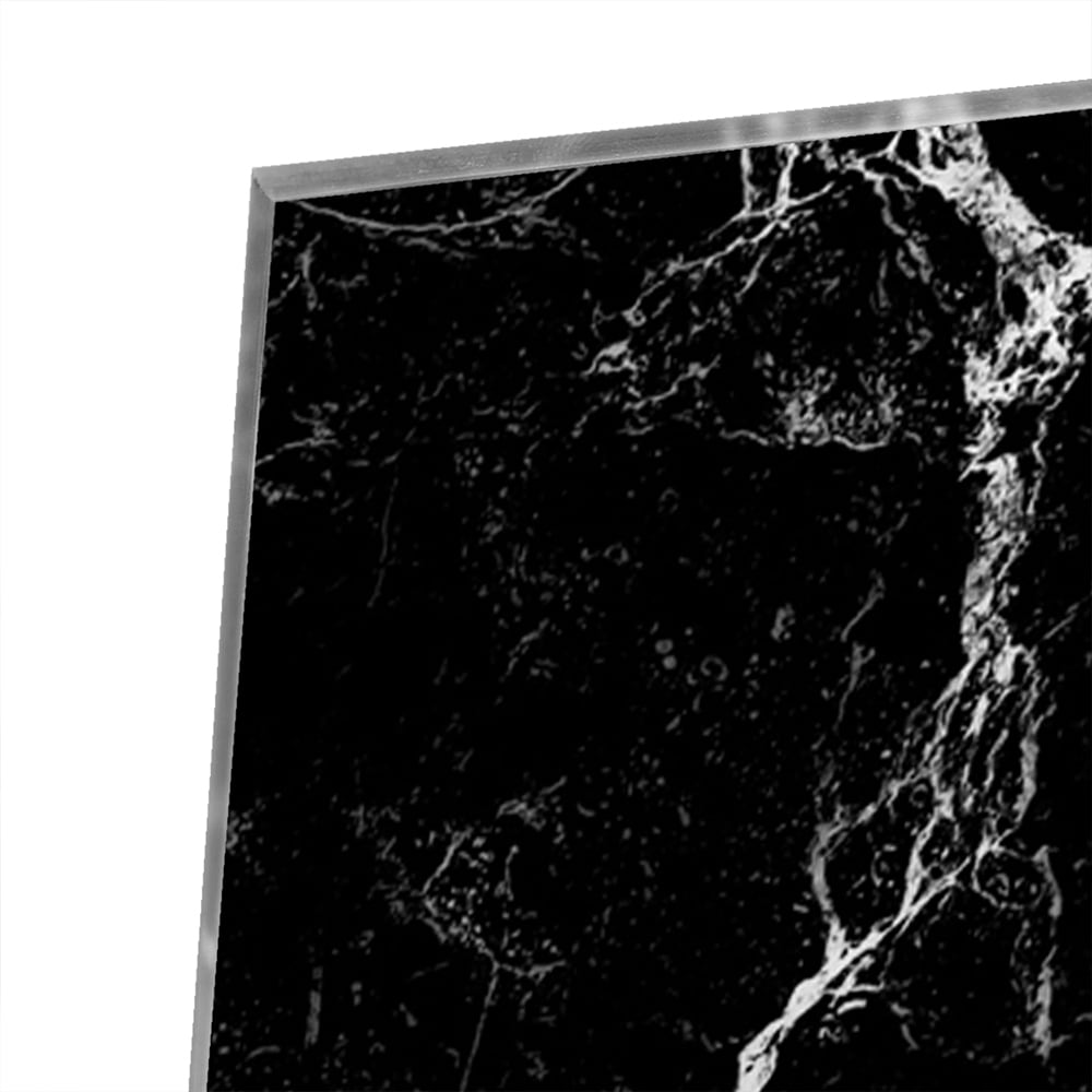 Elegantes Glasbild in schwarzer Marmoroptik