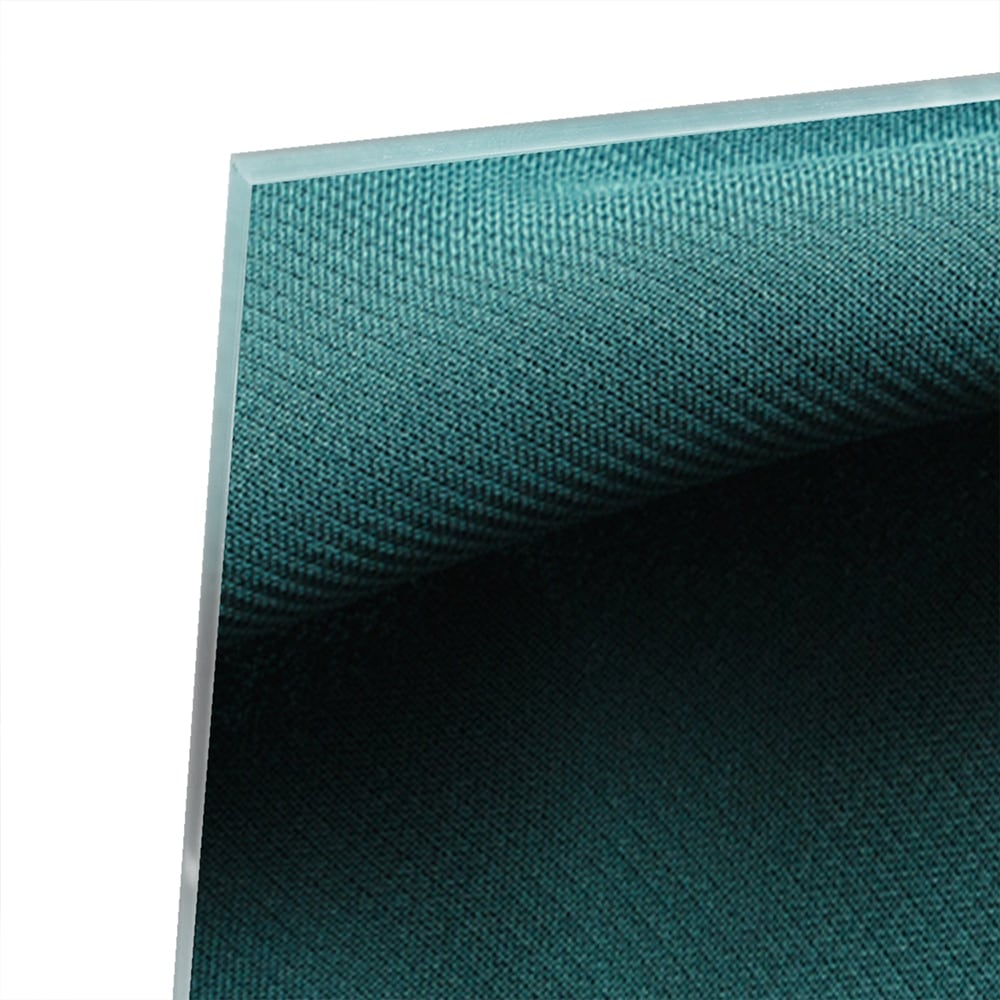 Elegantes Glasbild mit blau-grünem Design
