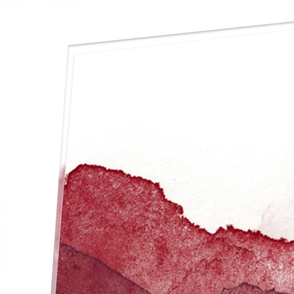 Abstraktes Glasbild in Tiefrot