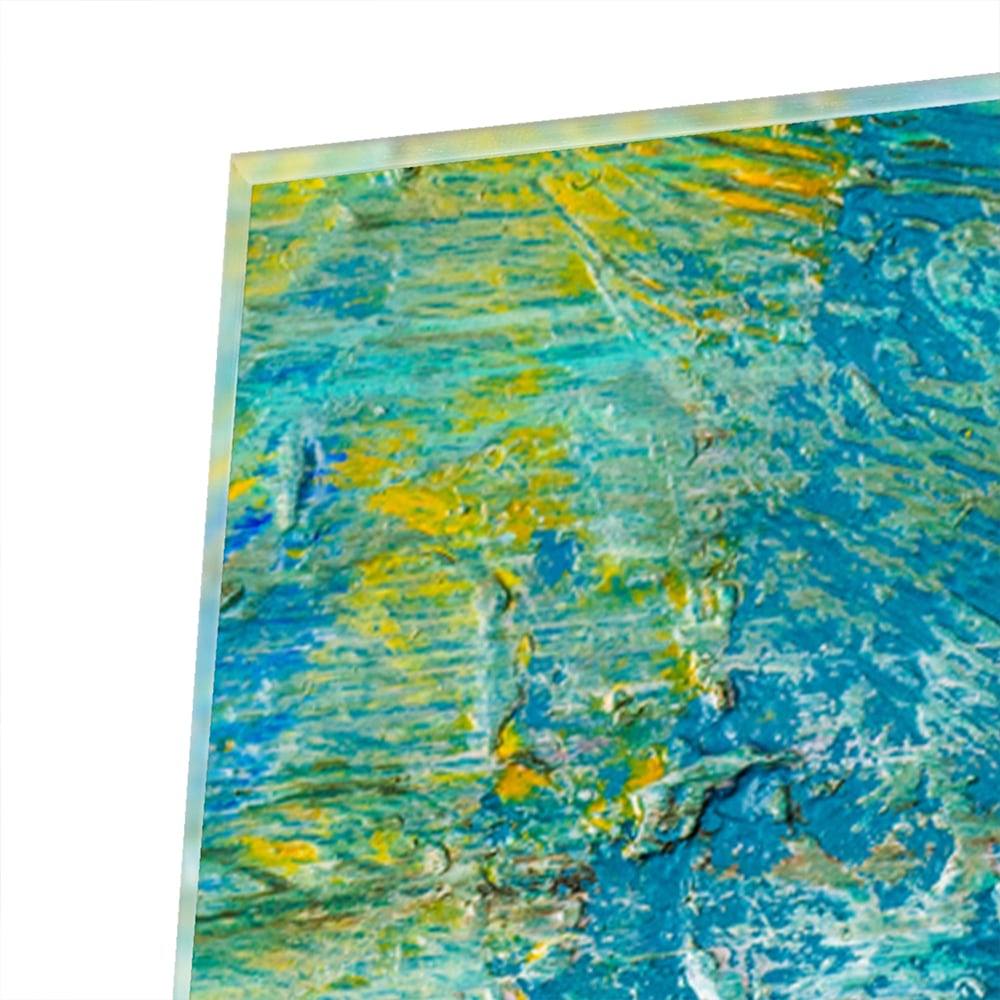 Farbenfrohes Glasbild mit abstraktem Muster
